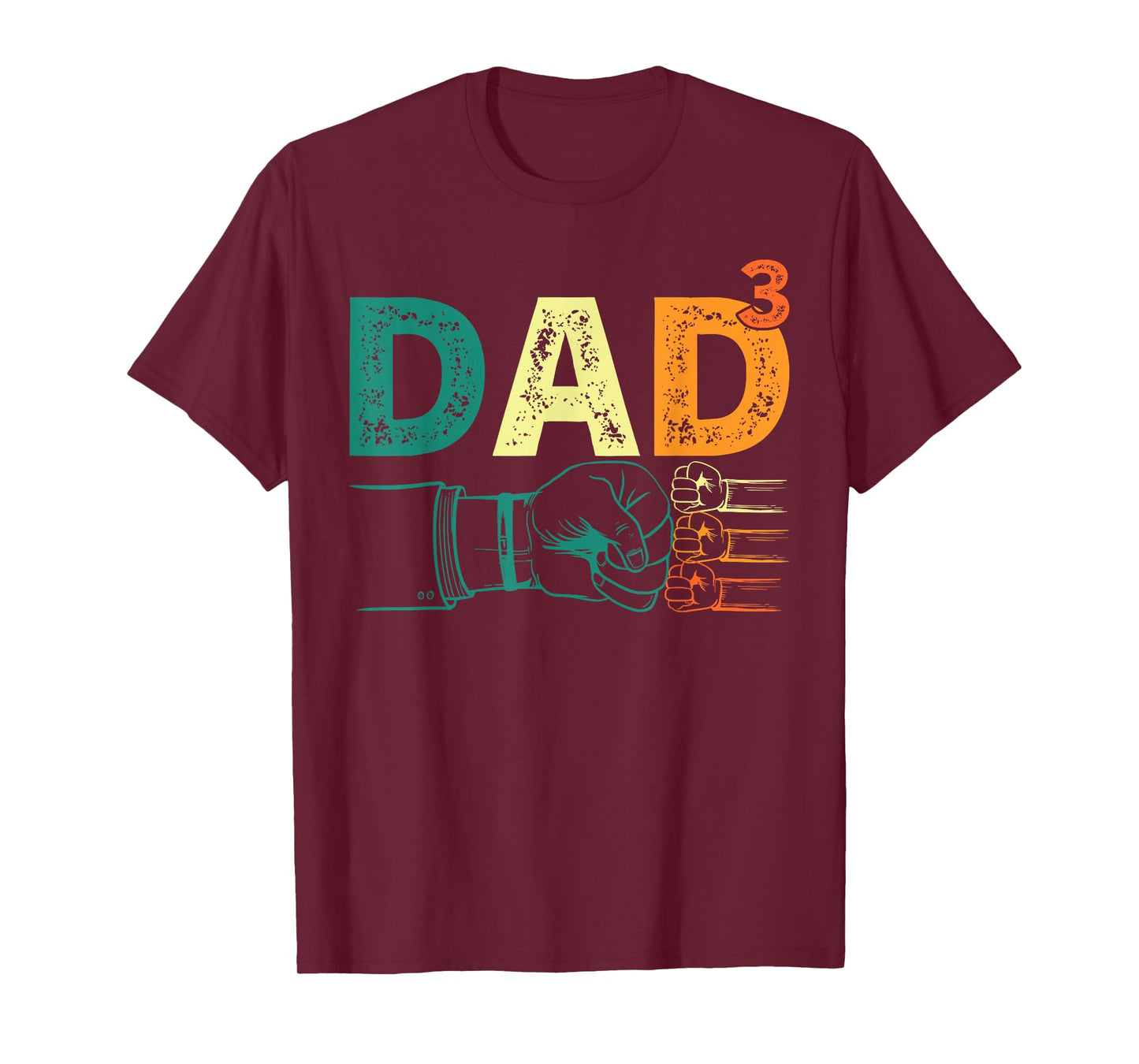 Dad Cubed Dad Of Three Mens Quote Funny Christmas T-Shirt