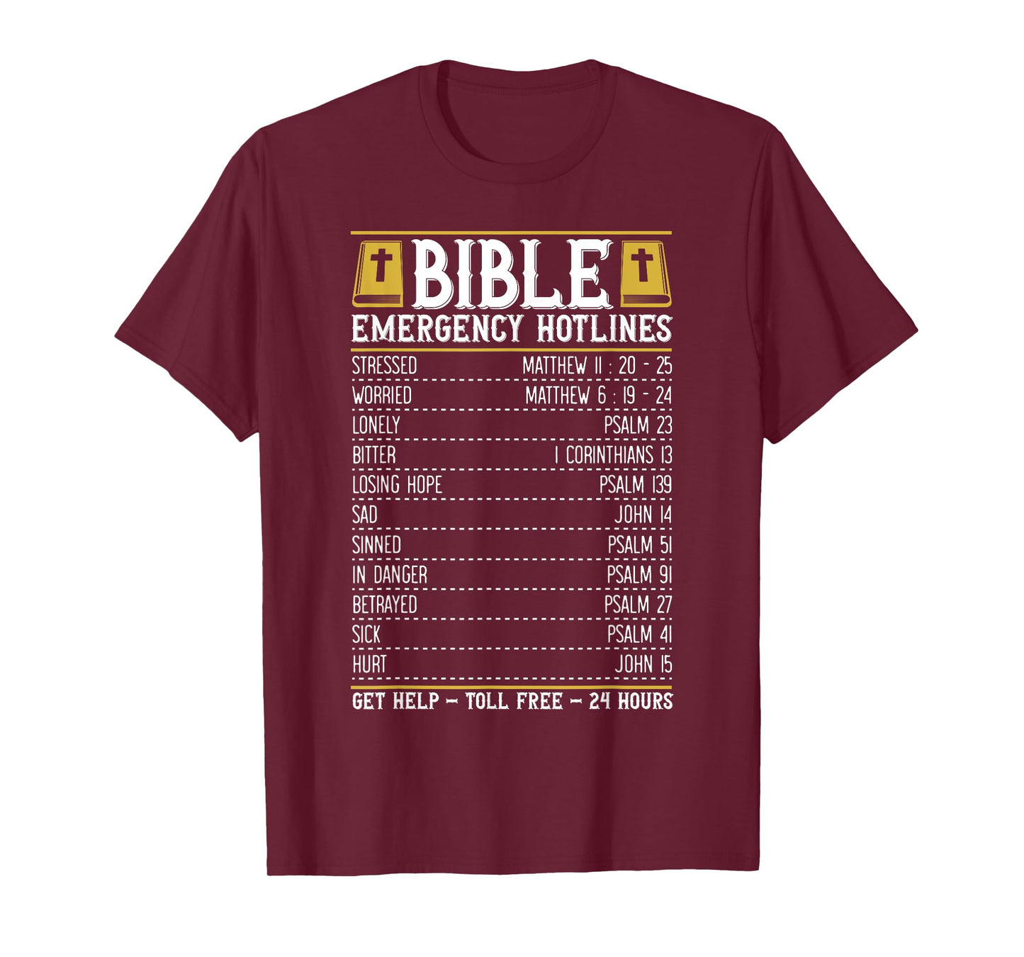 Bible Emergency Numbers for a Cool Christian Bible Merch T-Shirt