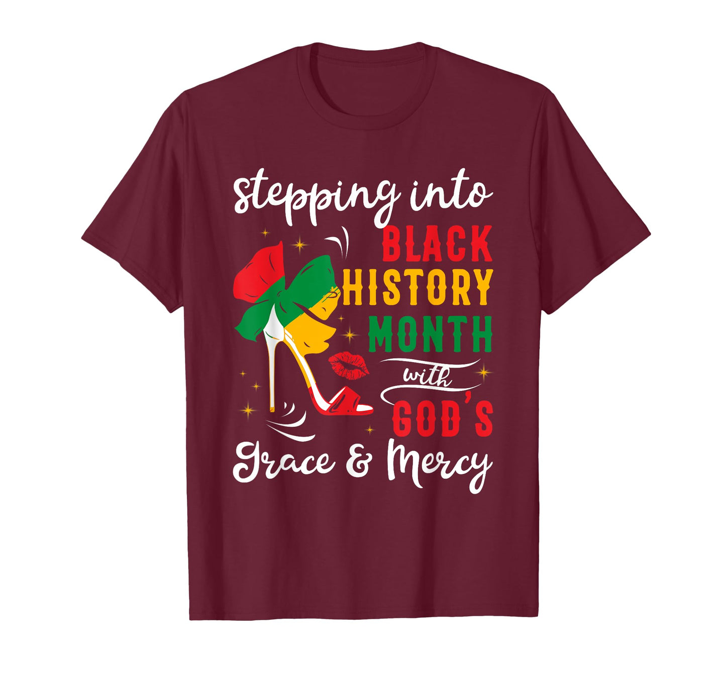 Stepping Blacks History Months Christian God Melanin Faith T-Shirt