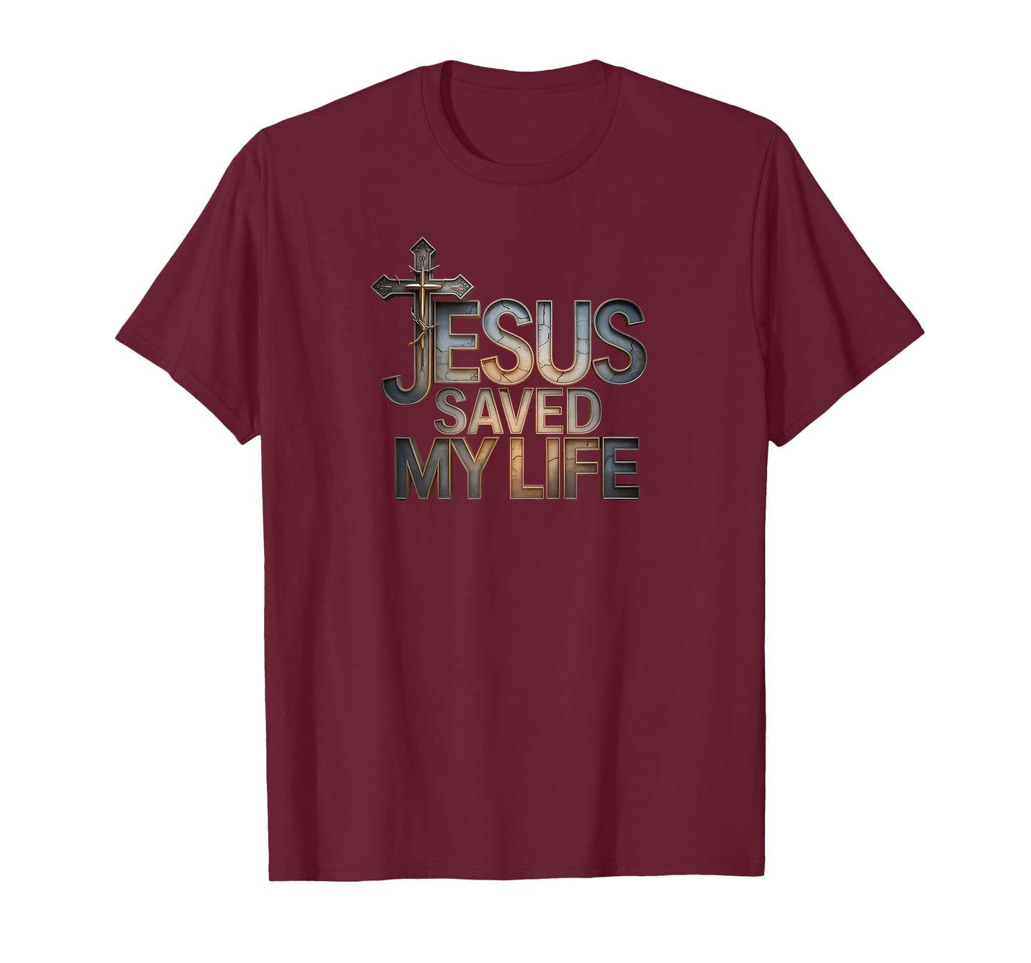 Christian Jesus Saved My Life Cross Faith Bible T-Shirt