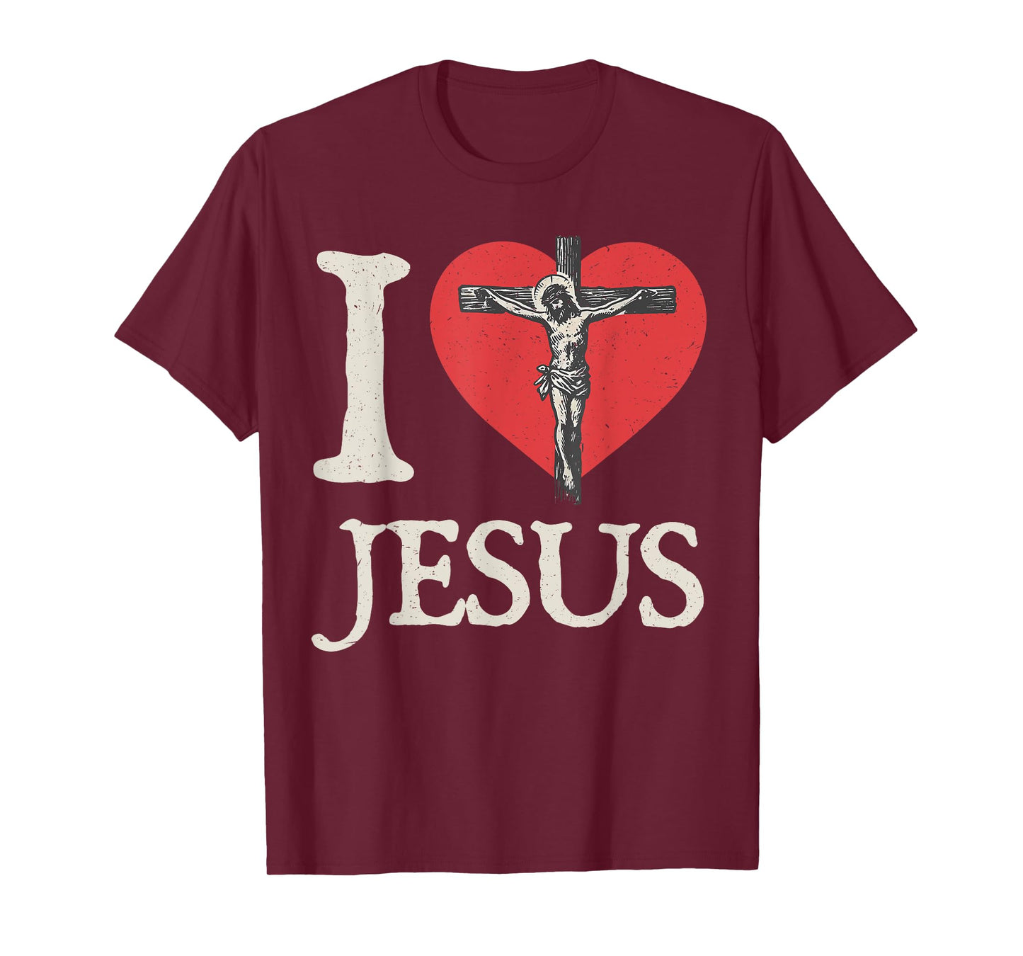 I Love Jesus Vintage Christian Faith Religious Men Women T-Shirt