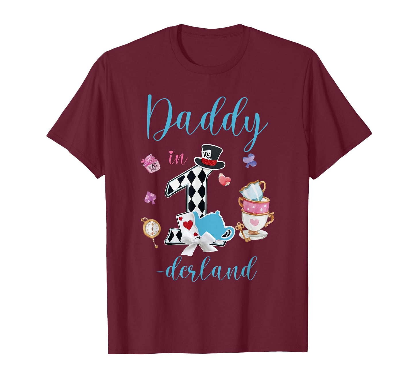 Daddy In Onederland 1st Birthday Girl Family Tea Party T-Shirt