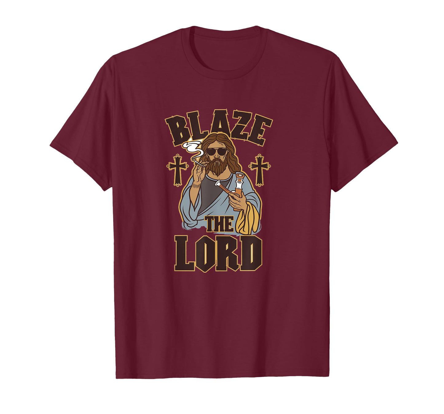 Blaze The Lord - Funny Jesus Smoking Weed 420 Day T-Shirt