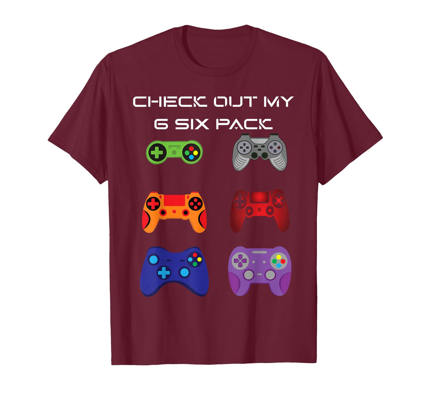 Check Out My 6 Six Pack Gamer Video Controller T-Shirt