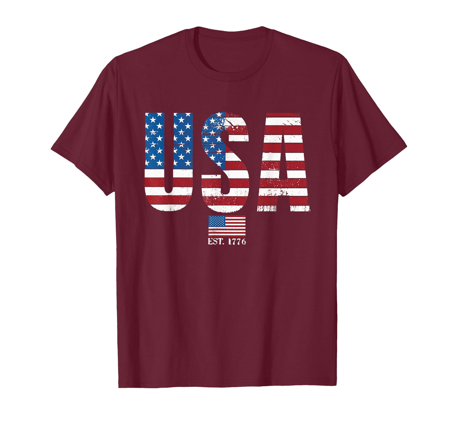 USA Patriotic American Flag 4th of July America Est 1776 T-Shirt