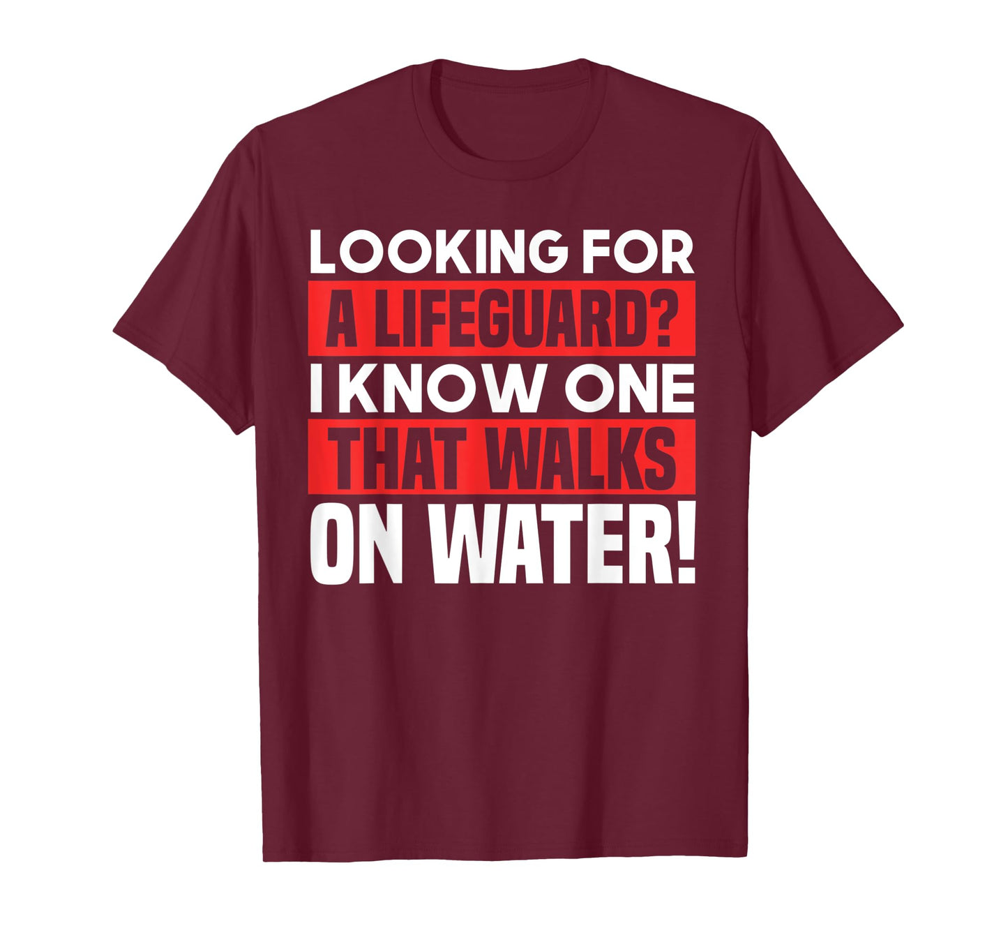 Funny Jesus Lifeguard Walks On Water Christian Joke Deluxe T-Shirt