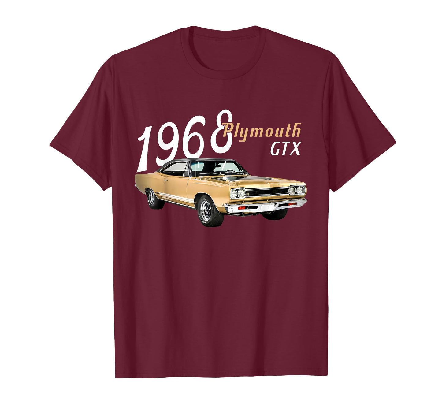 1968 68 Plymouth GTX Classic Vintage Old Car USA Flag T-Shirt