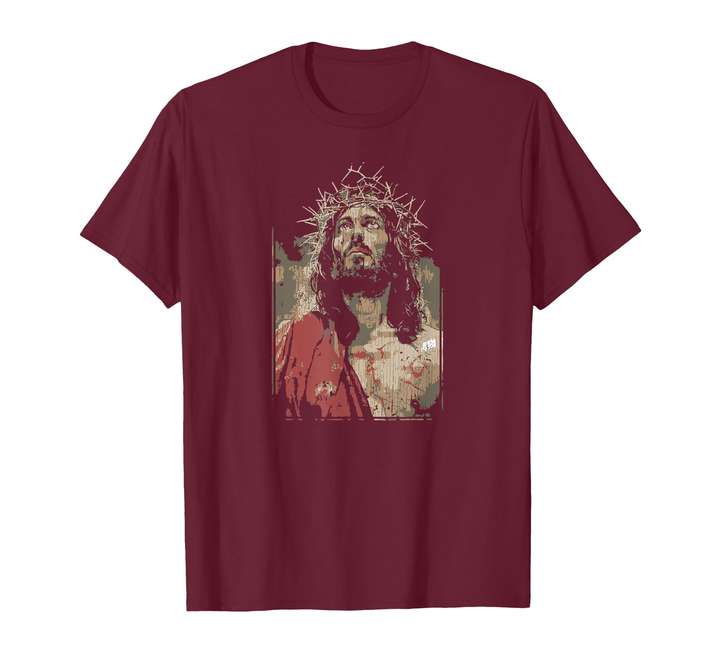 Face Of Jesus On A Cross With Crown Of Thorns T-Shirt