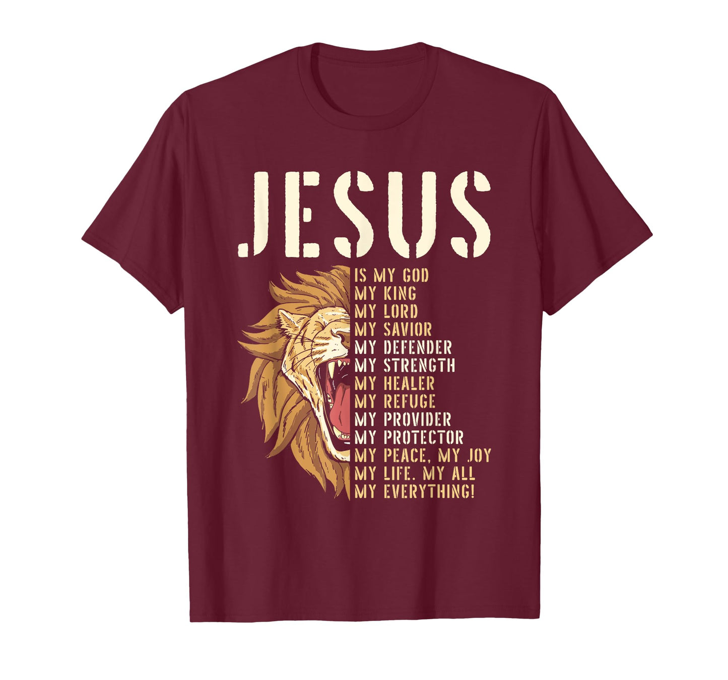 Jesus Is My God Lion Of Judah Christian Religious Faith T-Shirt