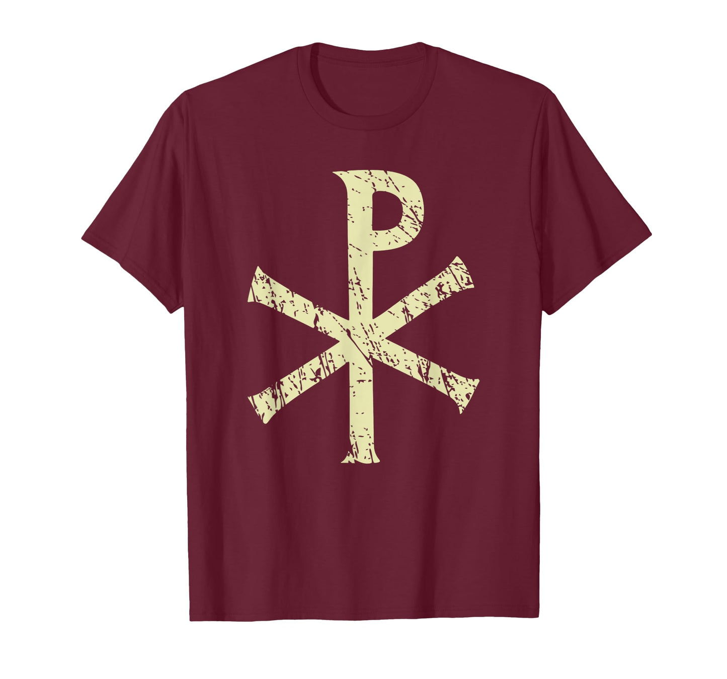 Vintage Chi Rho Distressed Christian Symbol Cross Faith T-Shirt