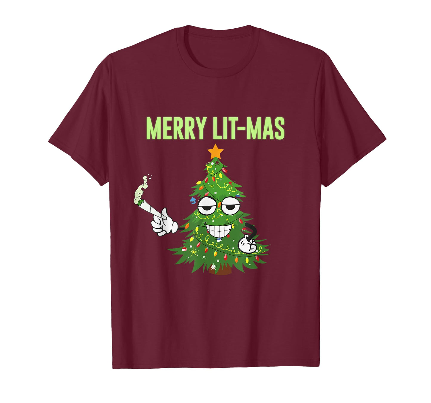 Merry Lit-Mas Christmas Trees Lights Funny Couples Matching T-Shirt