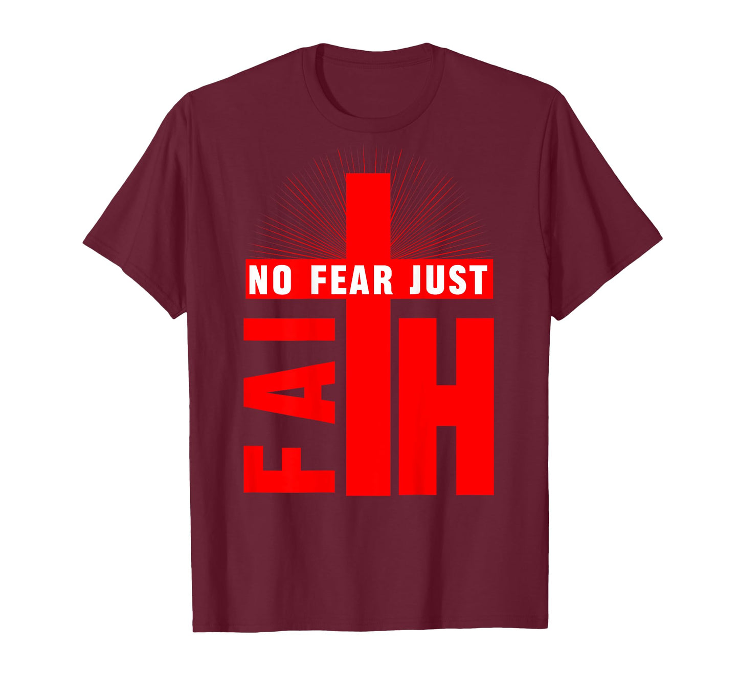 Jesus Cross Bible Faith Over Fear Put God First ART ON BACK T-Shirt