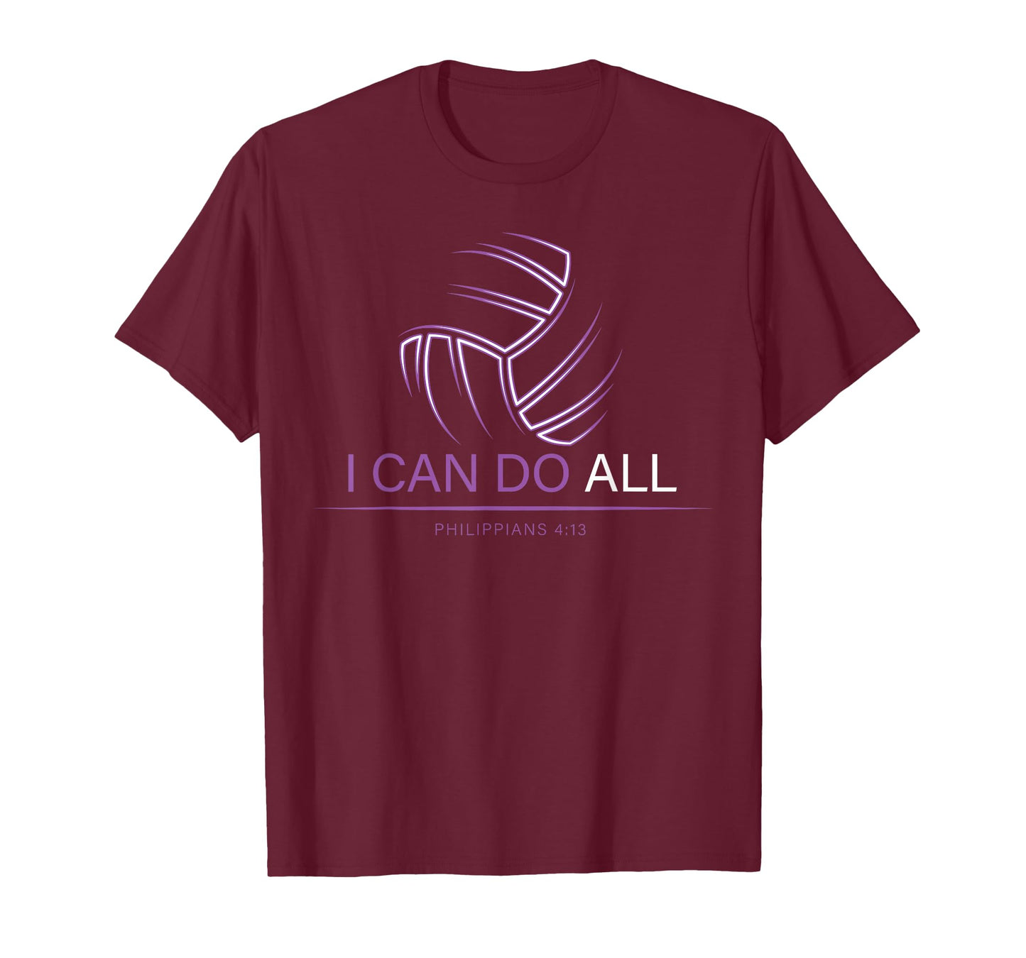 Christian Volleyball Gifts Teen Girls Women Men I Can Do All T-Shirt