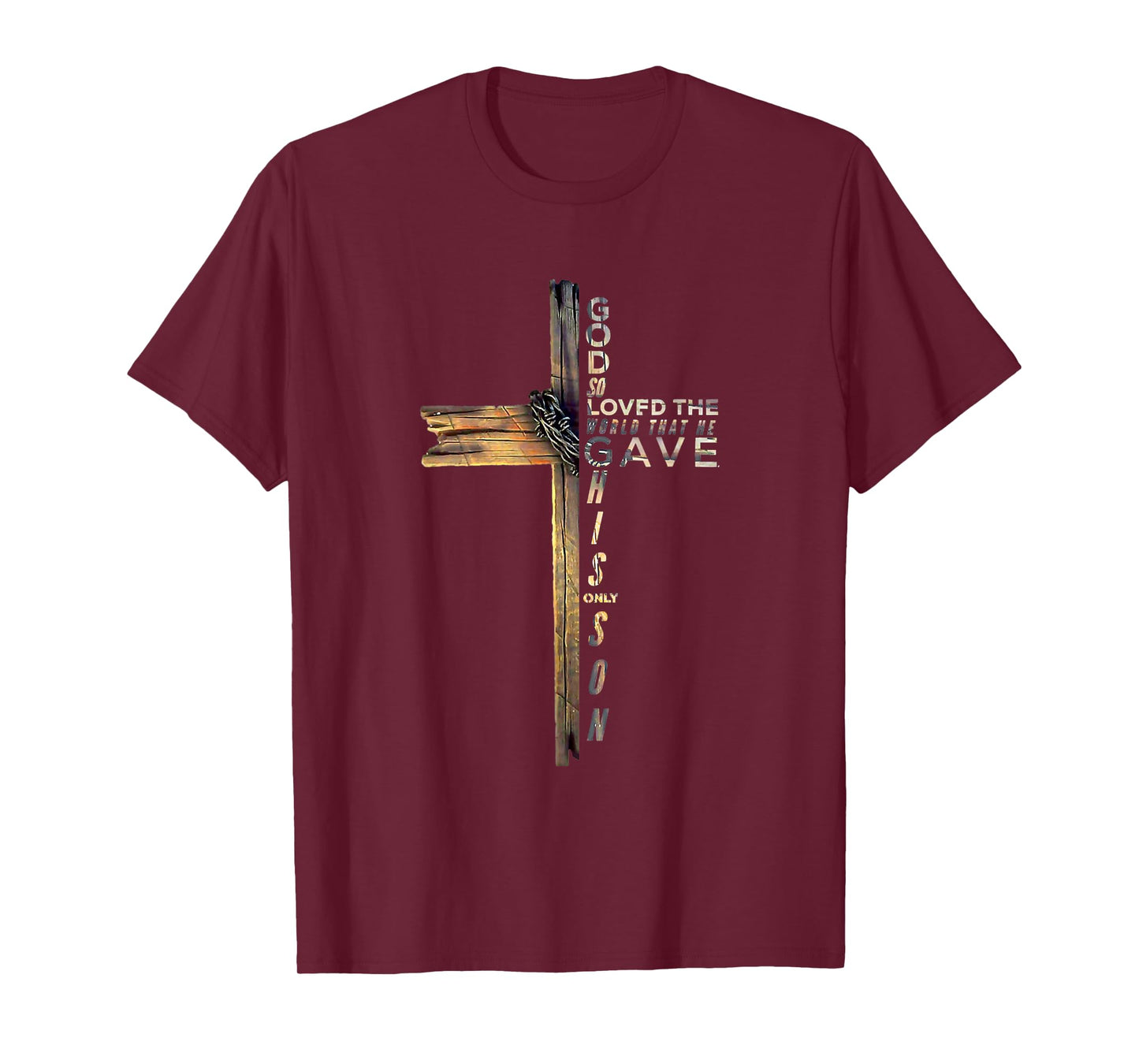 John 3:16 God So Loved The World Christian Cross T-Shirt
