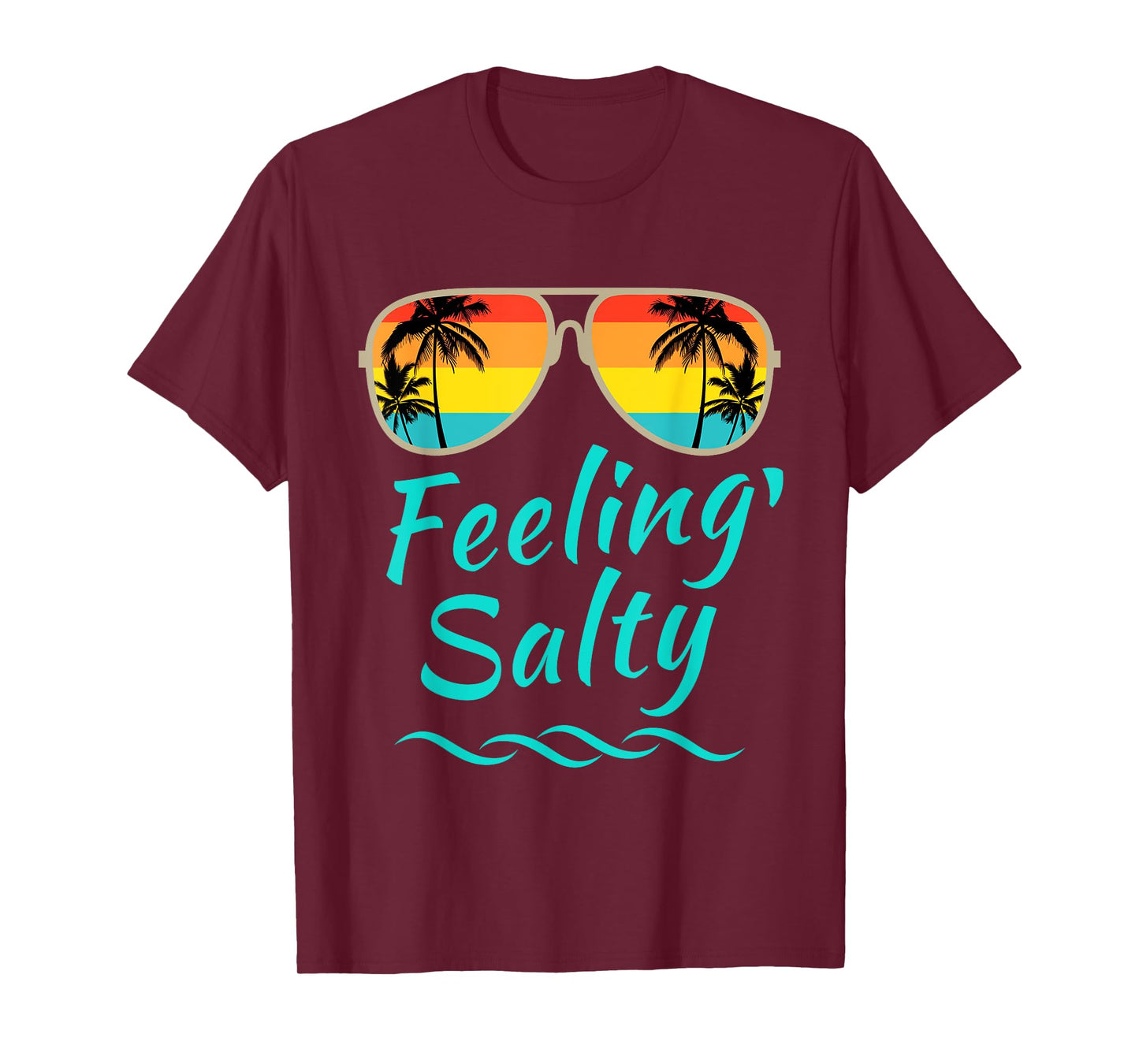 Feeling Salty Island Vacation Surfing Palm Retro Beach T-Shirt