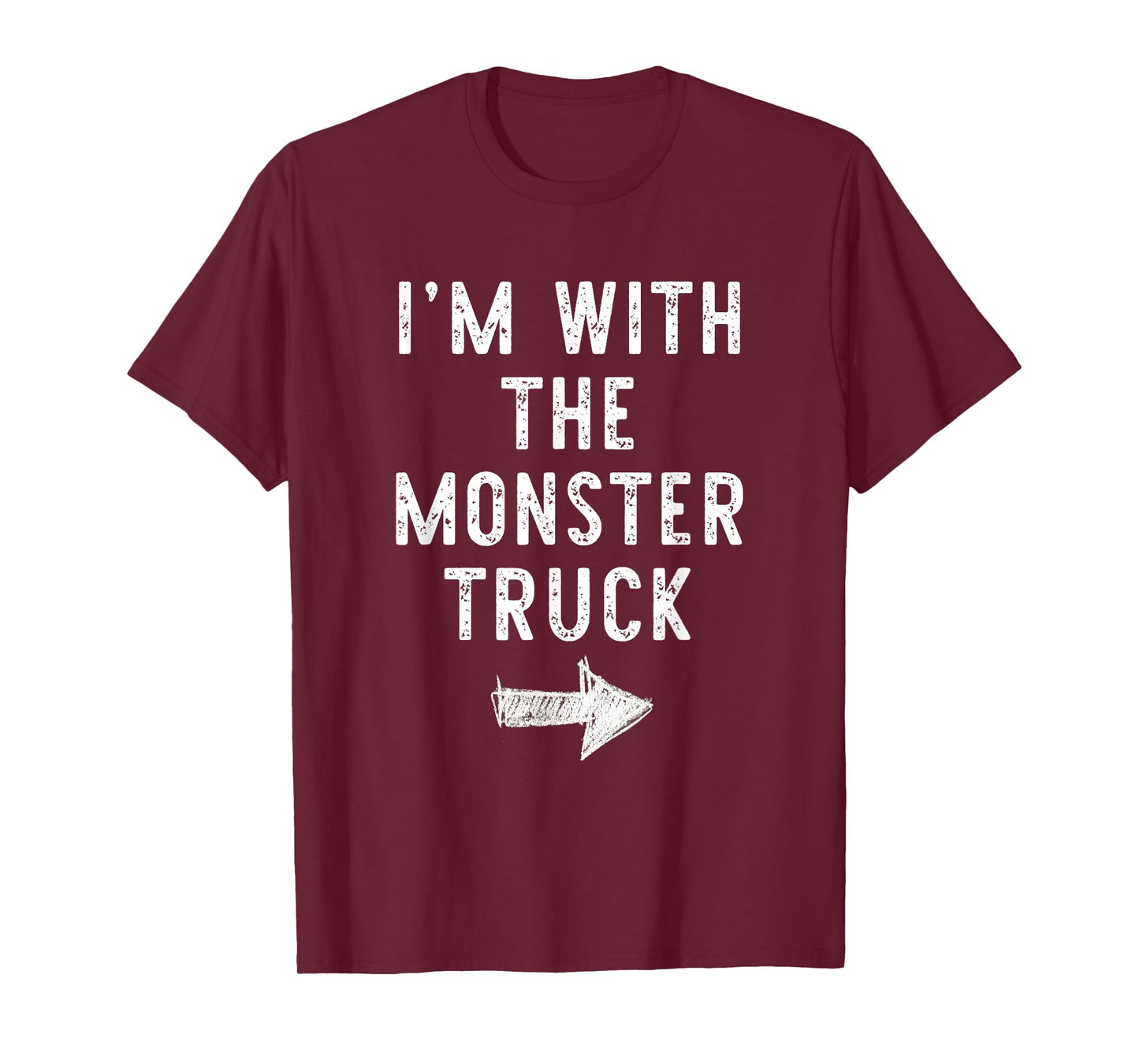 I'm With The Monster Truck Costume Halloween Matching Couple T-Shirt