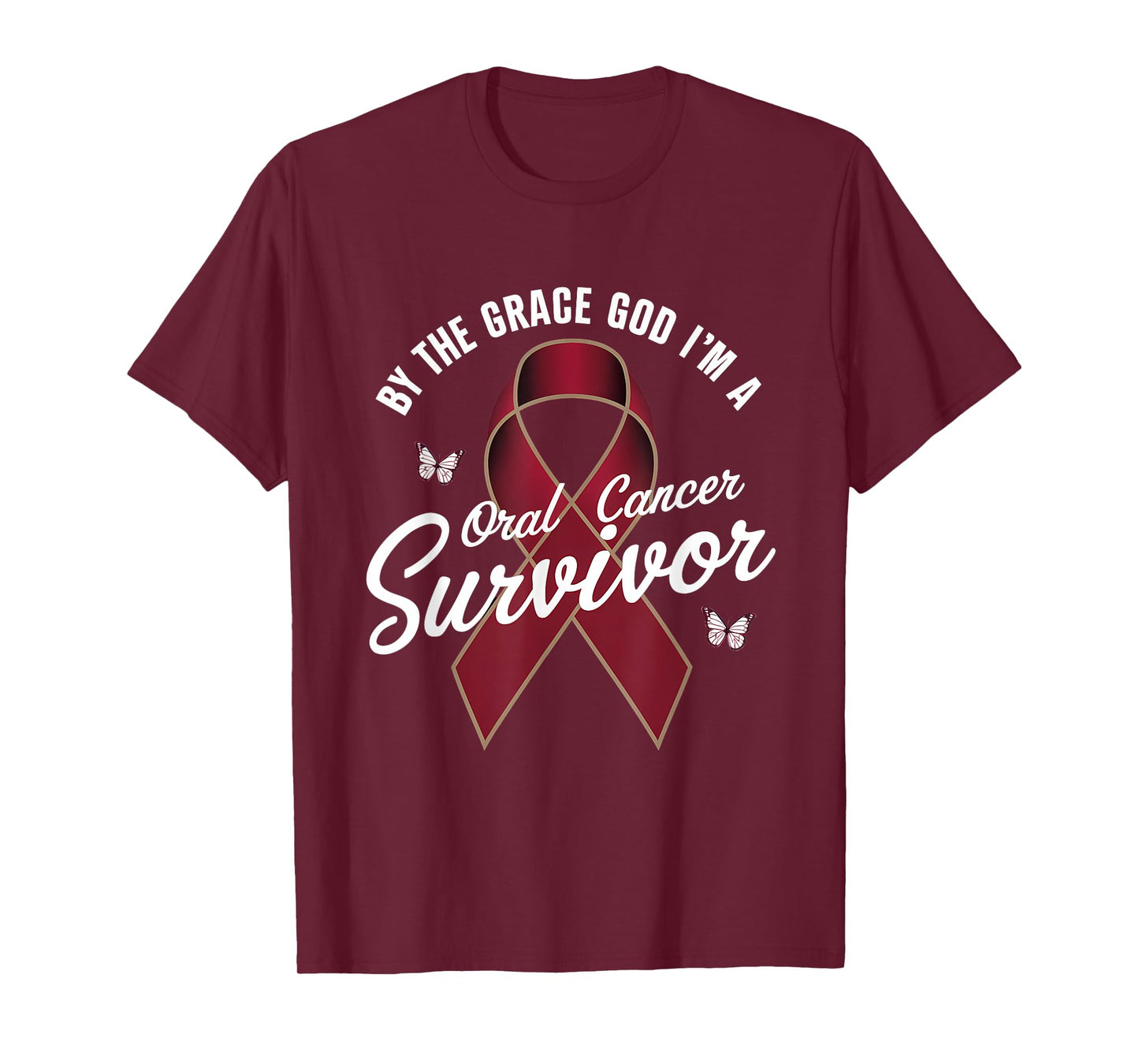 Oral Cancer Survivor By The Grace God Oral Awareness T-Shirt