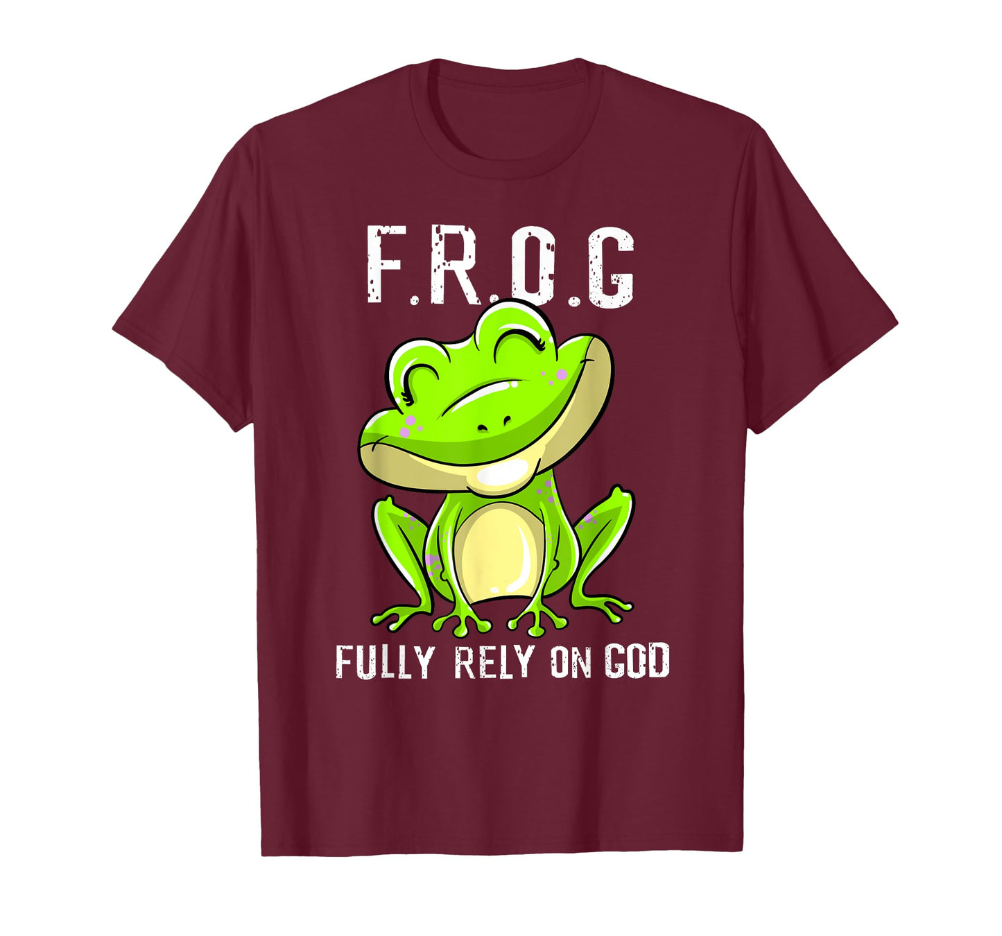 Cool F.R.O.G. Fully Rely On God | Funny Christian Faith Gift T-Shirt