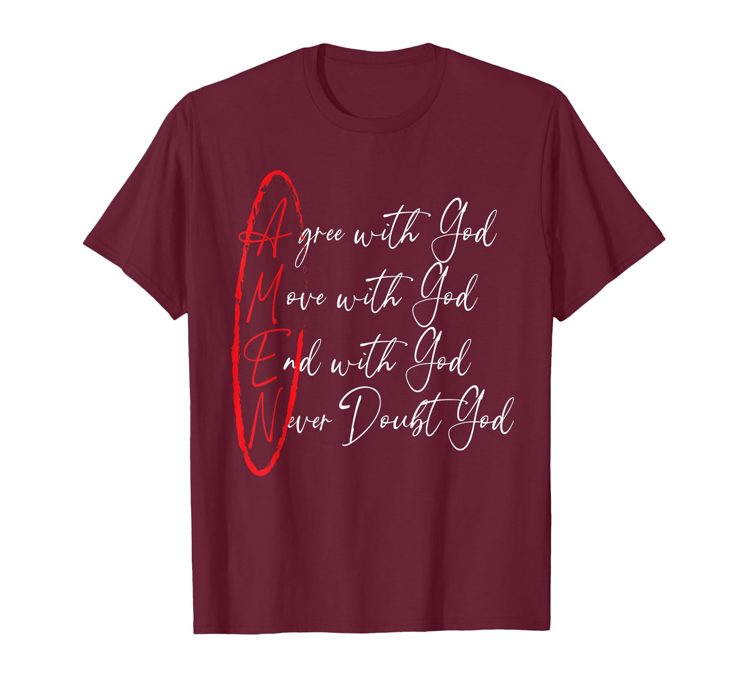 Amen Agree With God Move With God End With God T-Shirt
