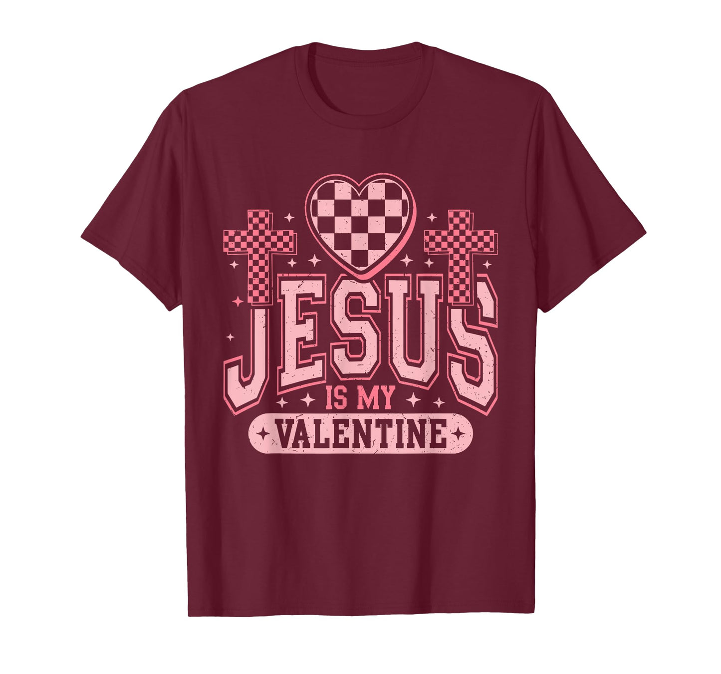 Christian Jesus Is My Valentine Day Religious Heart Women T-Shirt