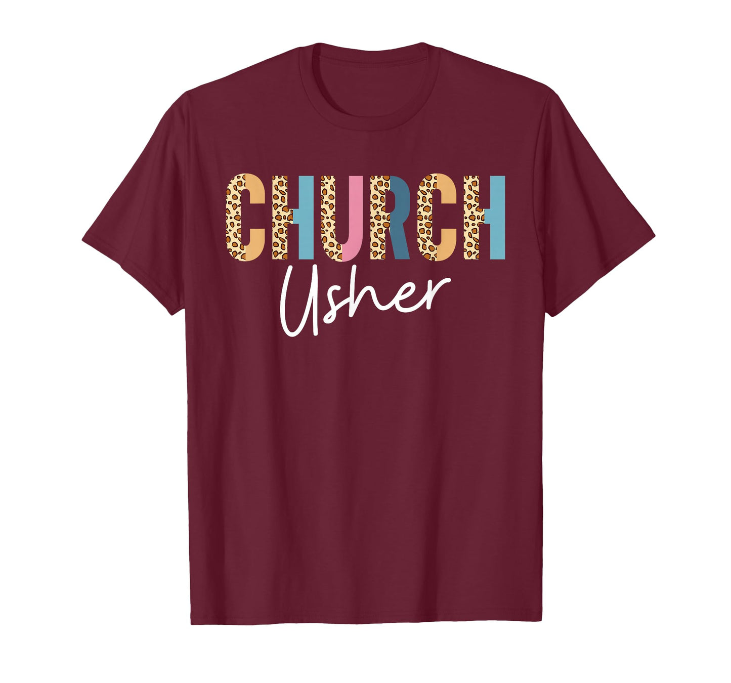 Church Usher Christian Bible Verse Leopard T-Shirt