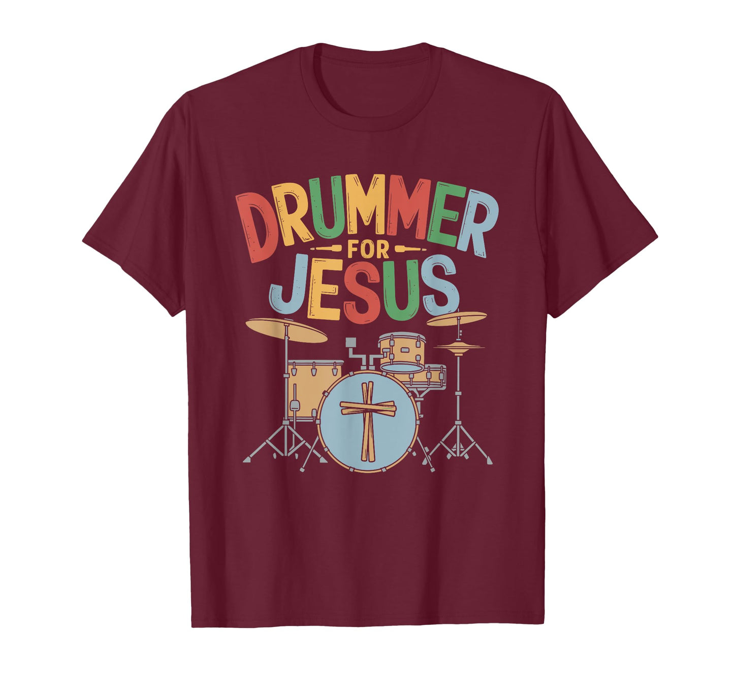 Drummer For Jesus, Drums Percussionist And Drummer Drumming T-Shirt