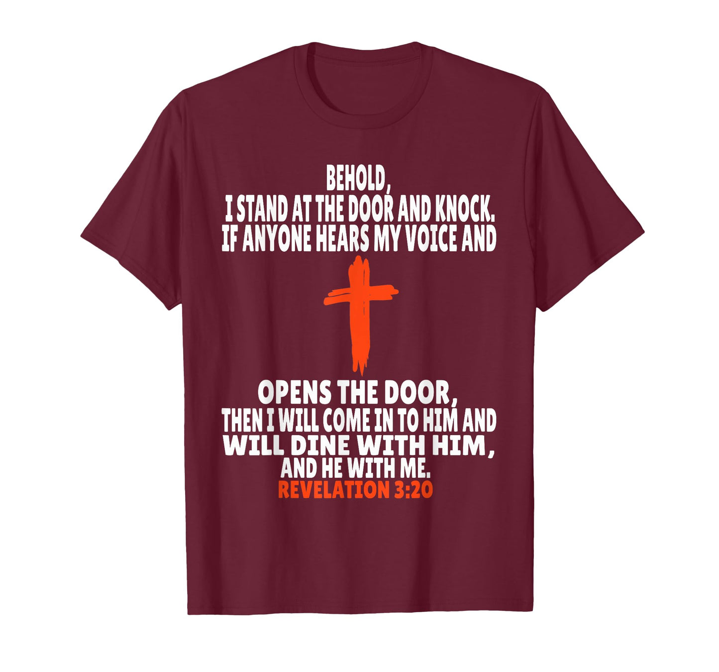 Revelation 3:20 Bible Verses Scripture T-Shirt