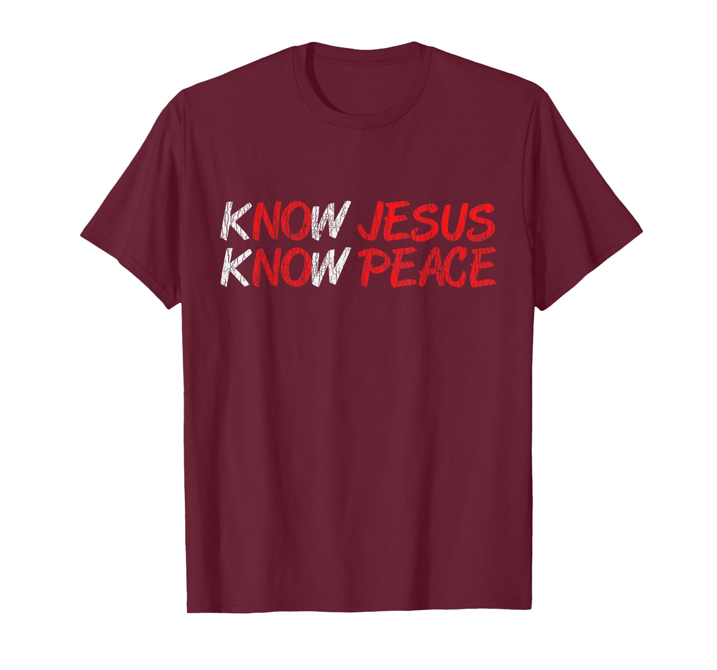 Vintage Know Jesus Know Peace Faith Religious Christian Gift T-Shirt