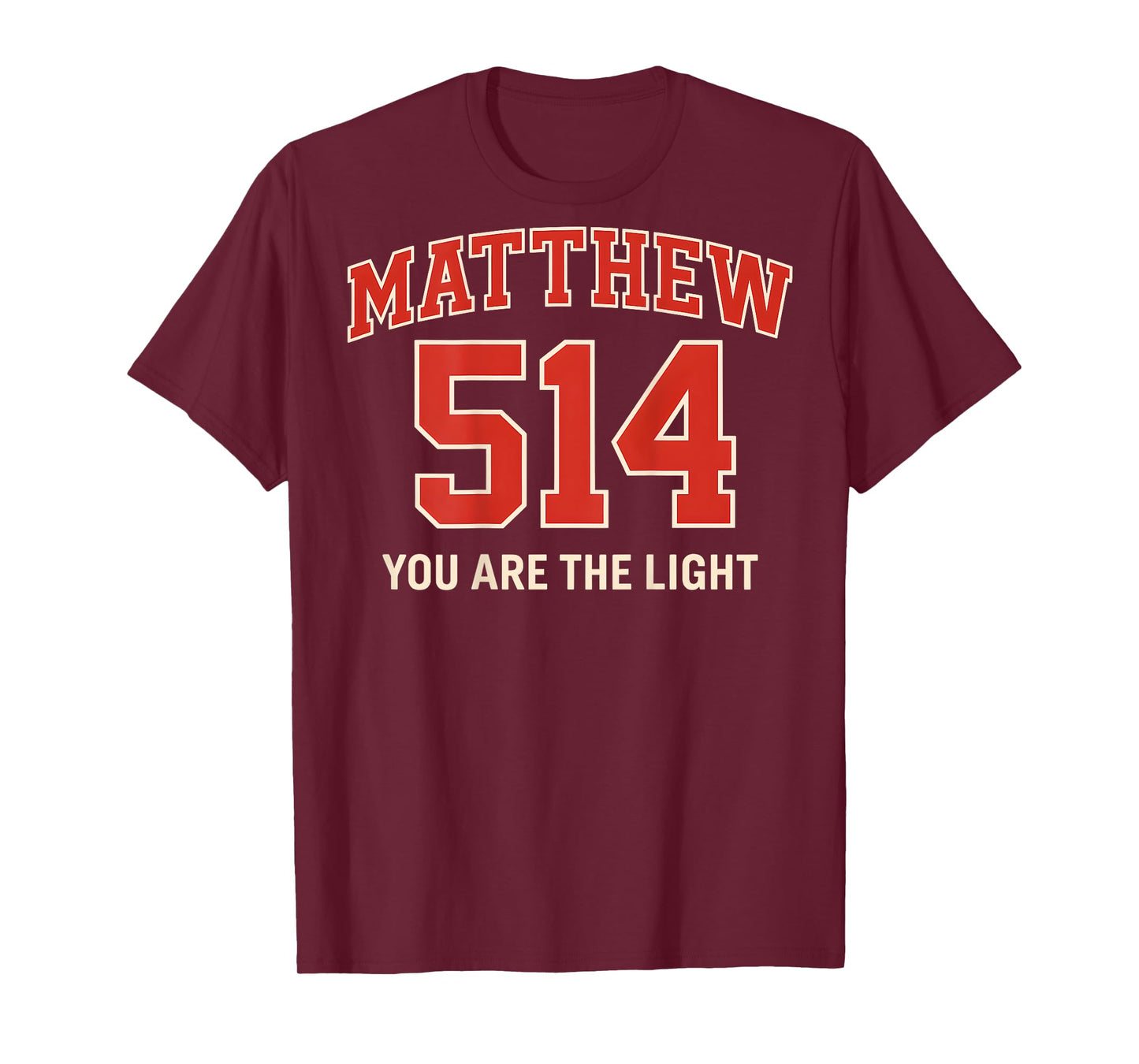 (ON BACK) Matthew 5 14 Christian Bible Verse Faith Based T-Shirt