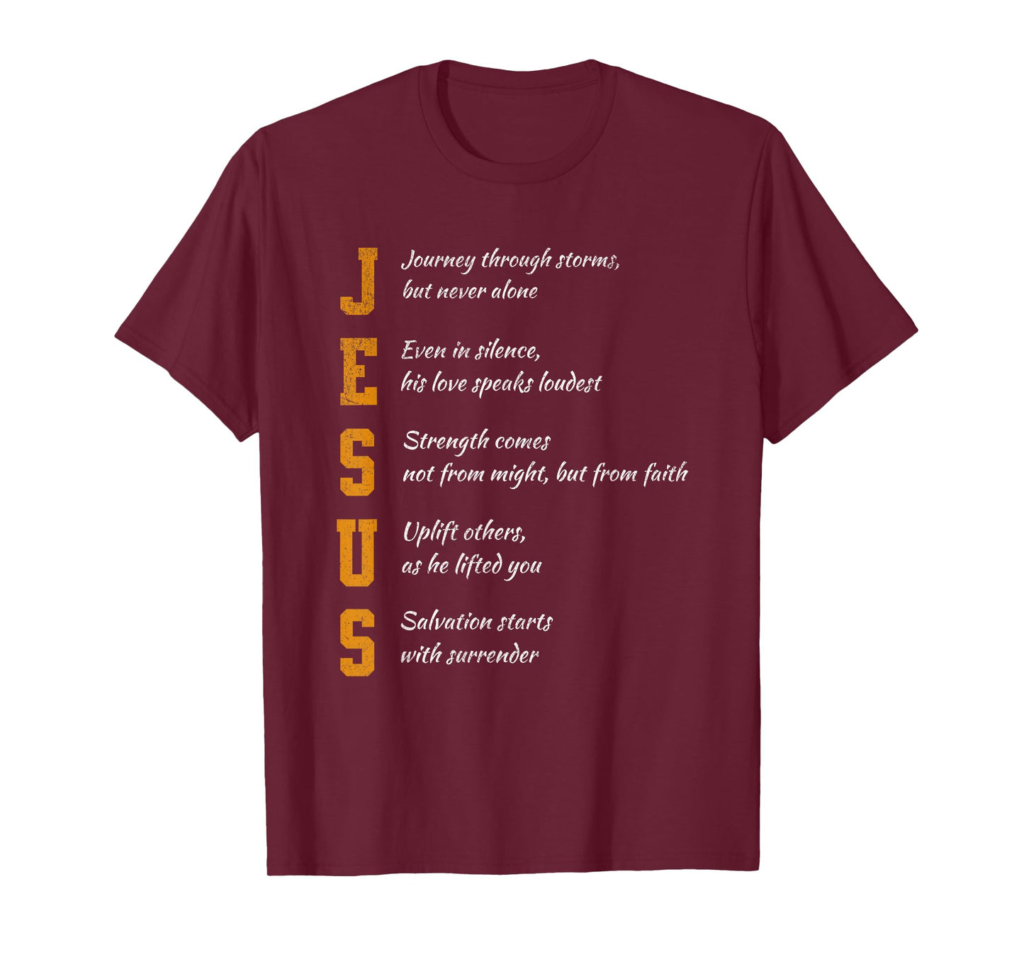 Jesus Christian Faith Love Strength God Men Women Kids T-Shirt