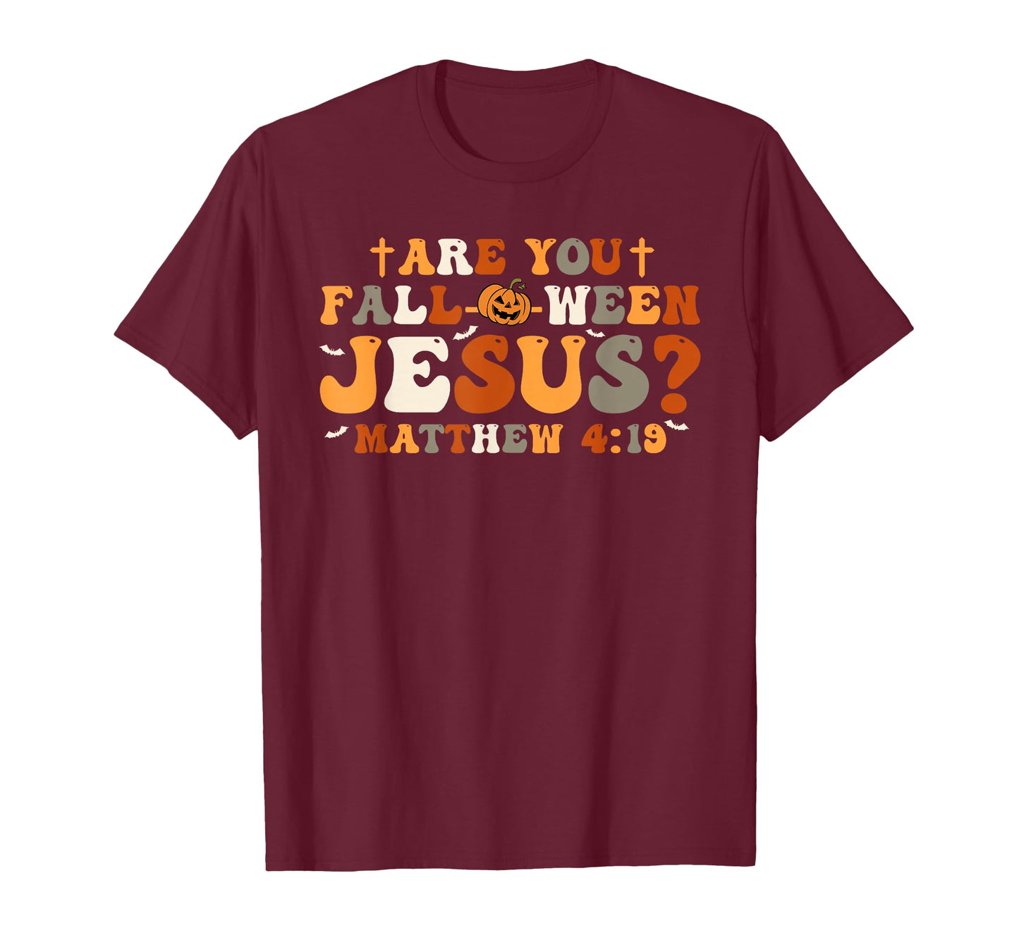 Retro Are You Fall O Ween Jesus Christian Halloween Pumpkin T-Shirt