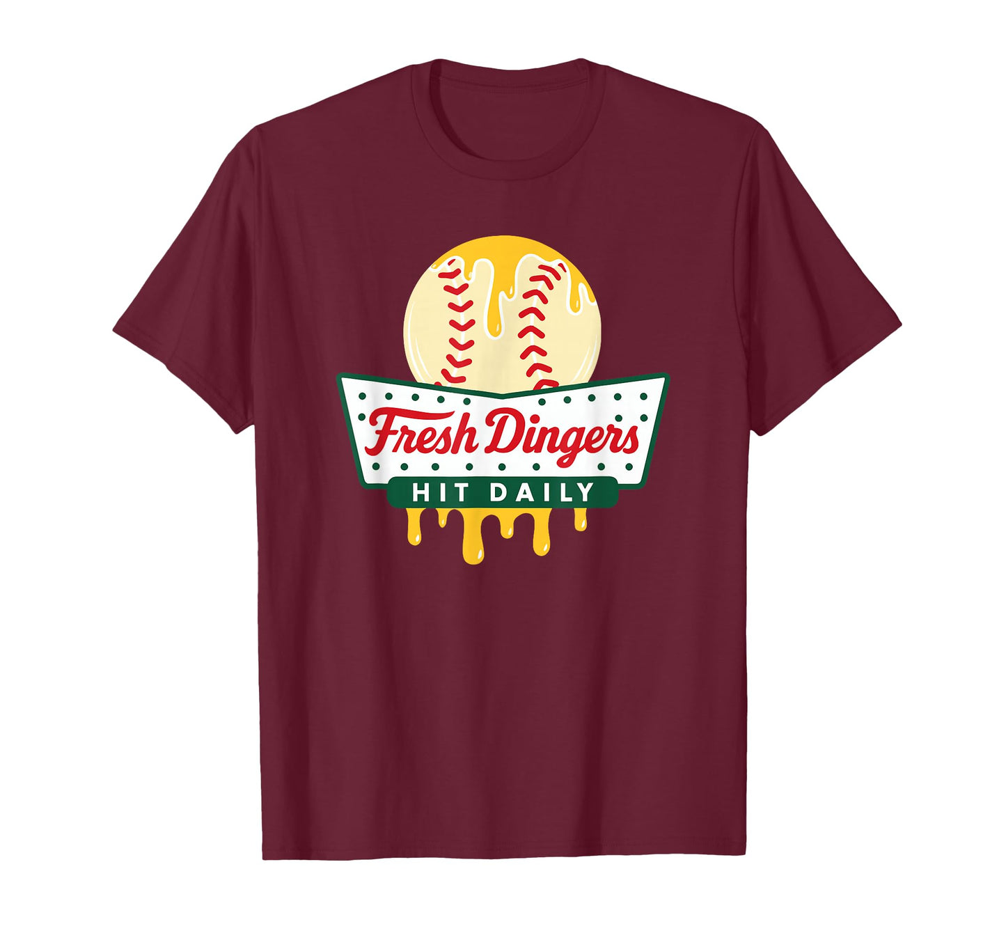 Don't Bunt Hit Fresh Dingers Funny Baseball Softball Game T-Shirt