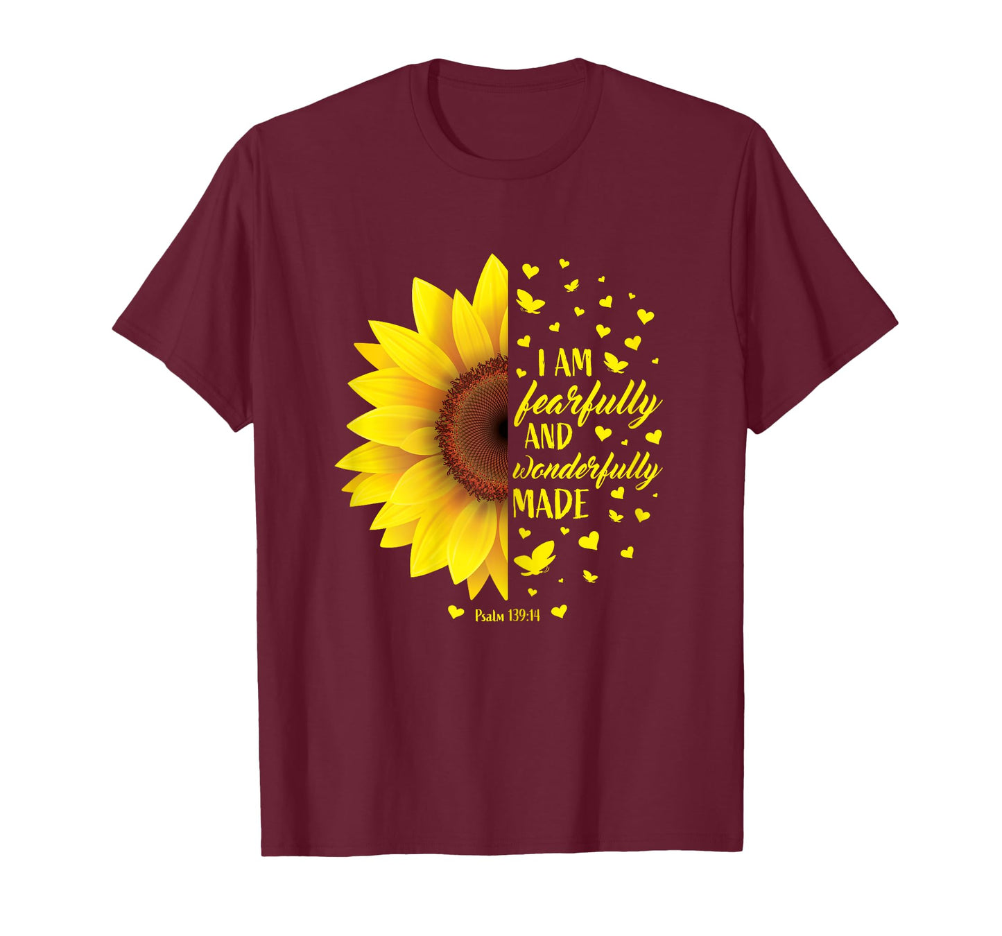 Christian Bible Verse Gifts Women Teen Girls Cute Sunflower T-Shirt