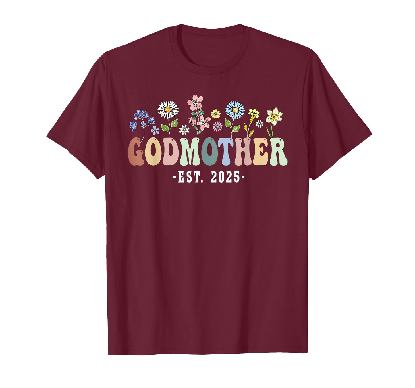 Godmother 2025 Godmother Gifts Wildflower Floral Design T-Shirt