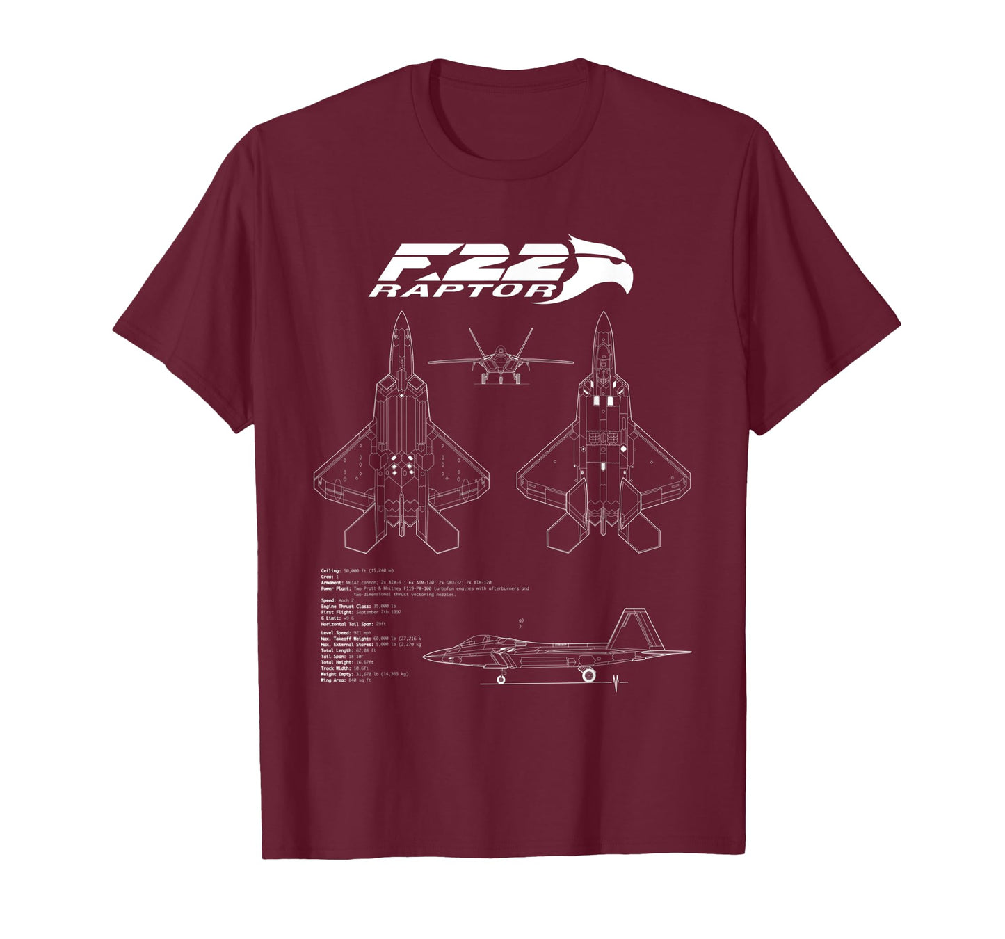 Raptor F22 Blueprint T-Shirt