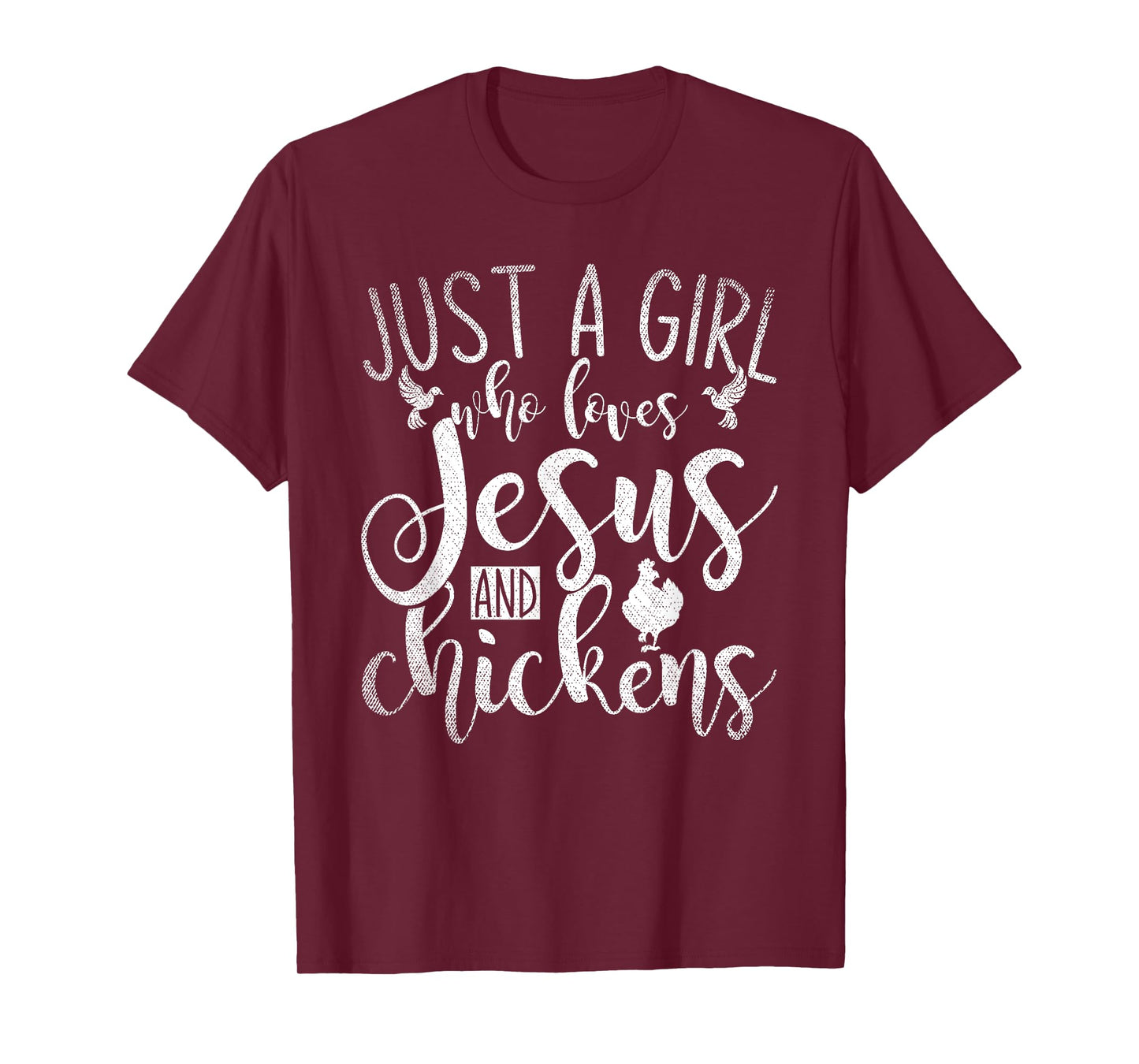 Funny Christian Farmer Women Girls Farm Chicken Faith Jesus T-Shirt