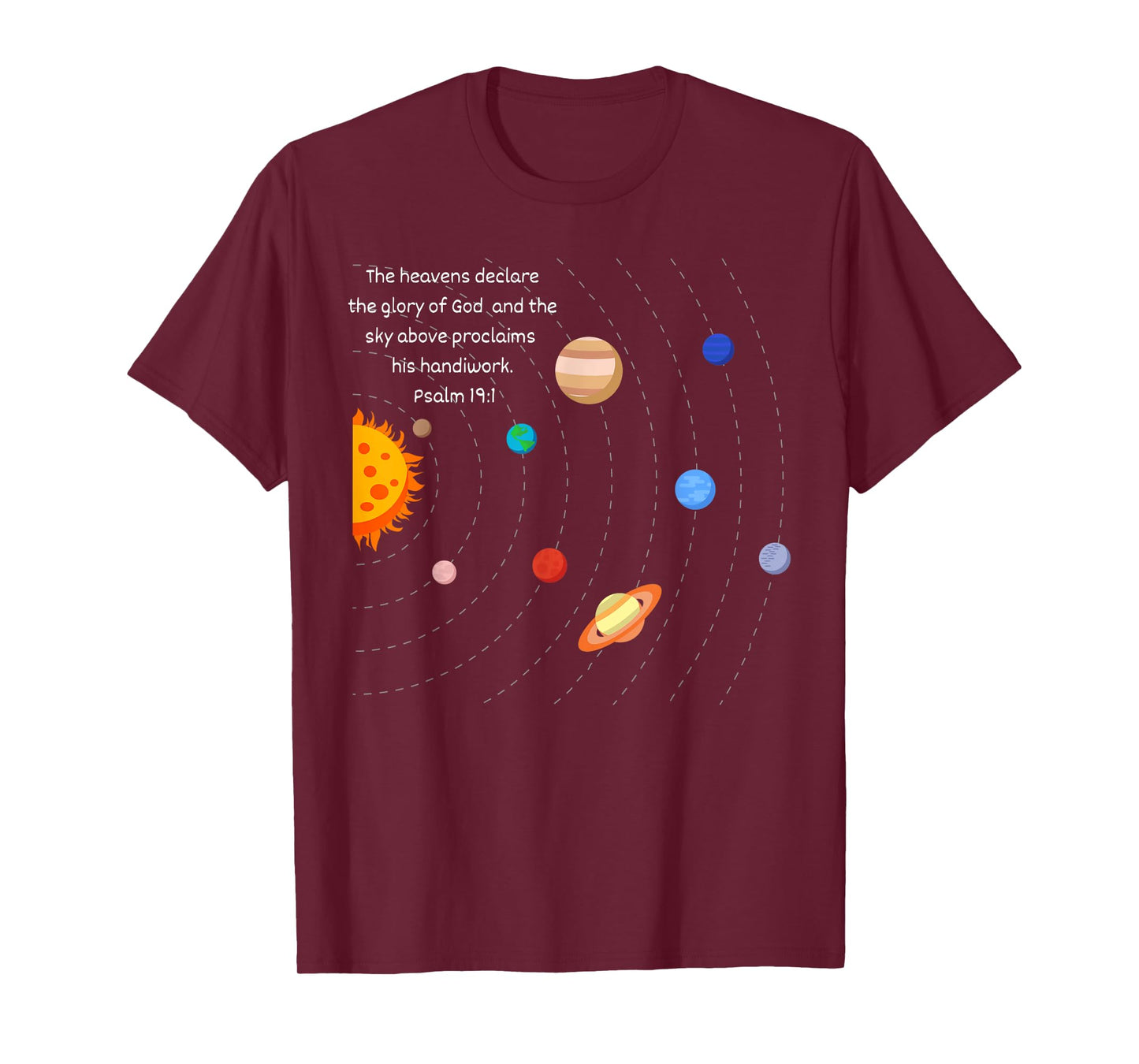 Astronaut Space Planets Solar System Christian Faith Jesus T-Shirt