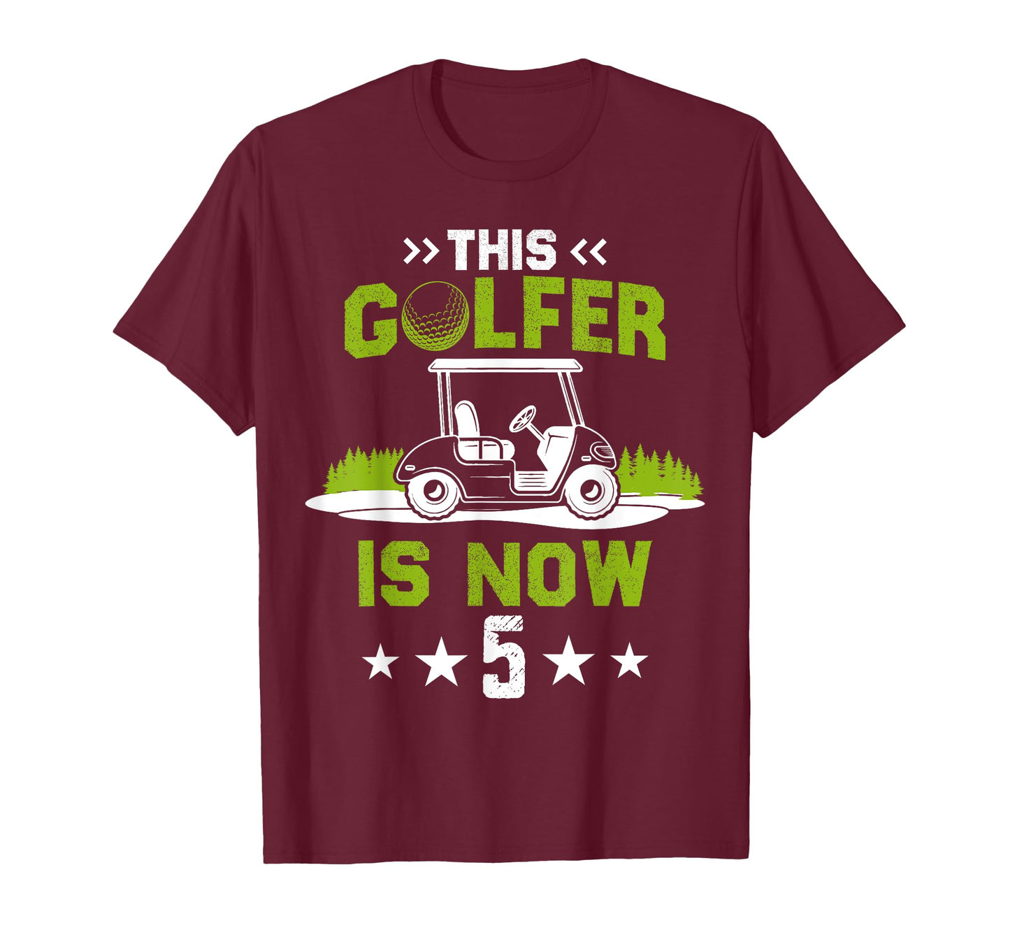 This Golfer Is Now 5 Year Old Birthday 5th Golf Party T-Shirt