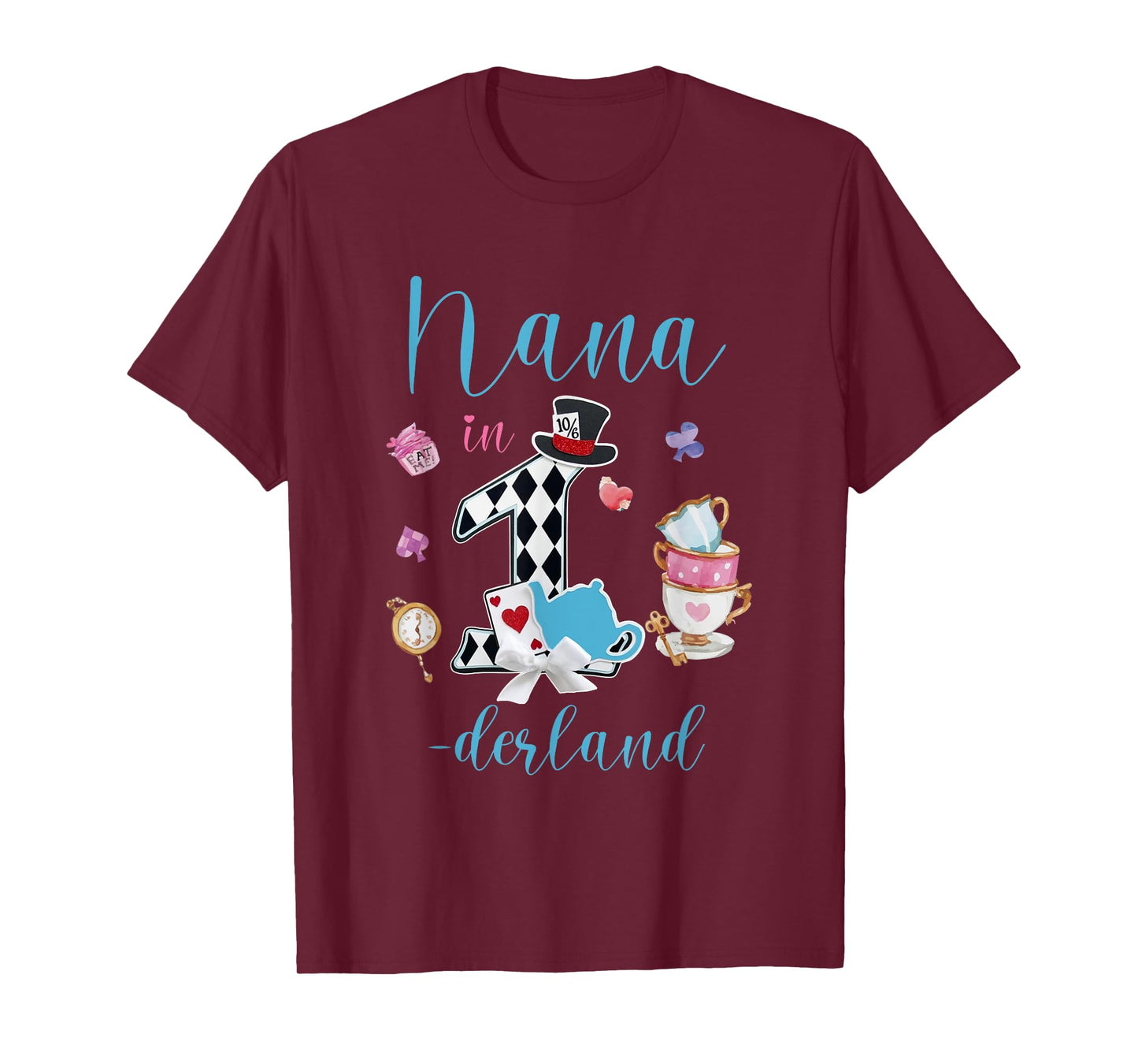 Nana In Onederland 1st Birthday Girl Family Tea Party T-Shirt