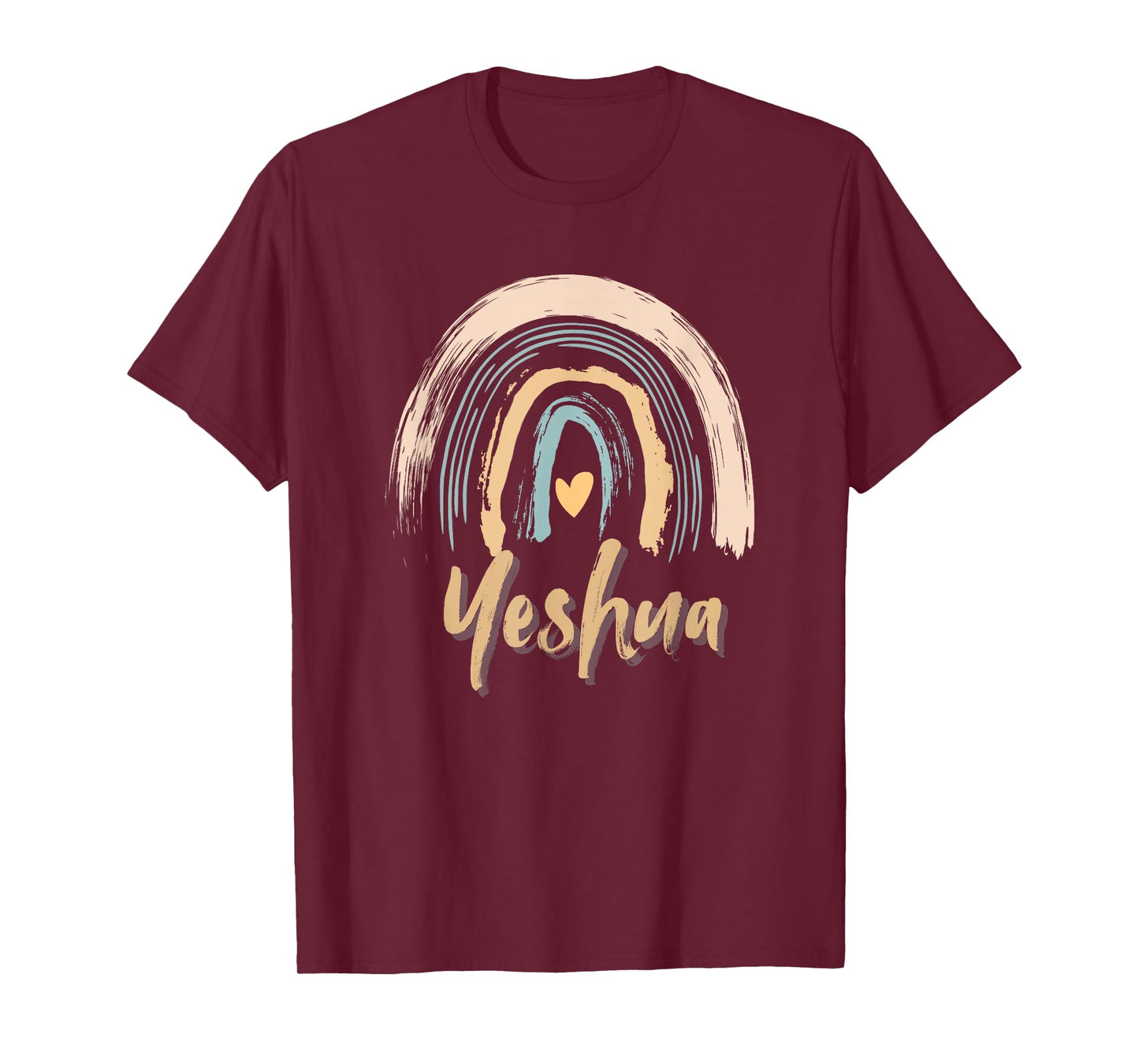 Boho Rainbow Heart Religious Christian Prayer Faith Yeshua T-Shirt