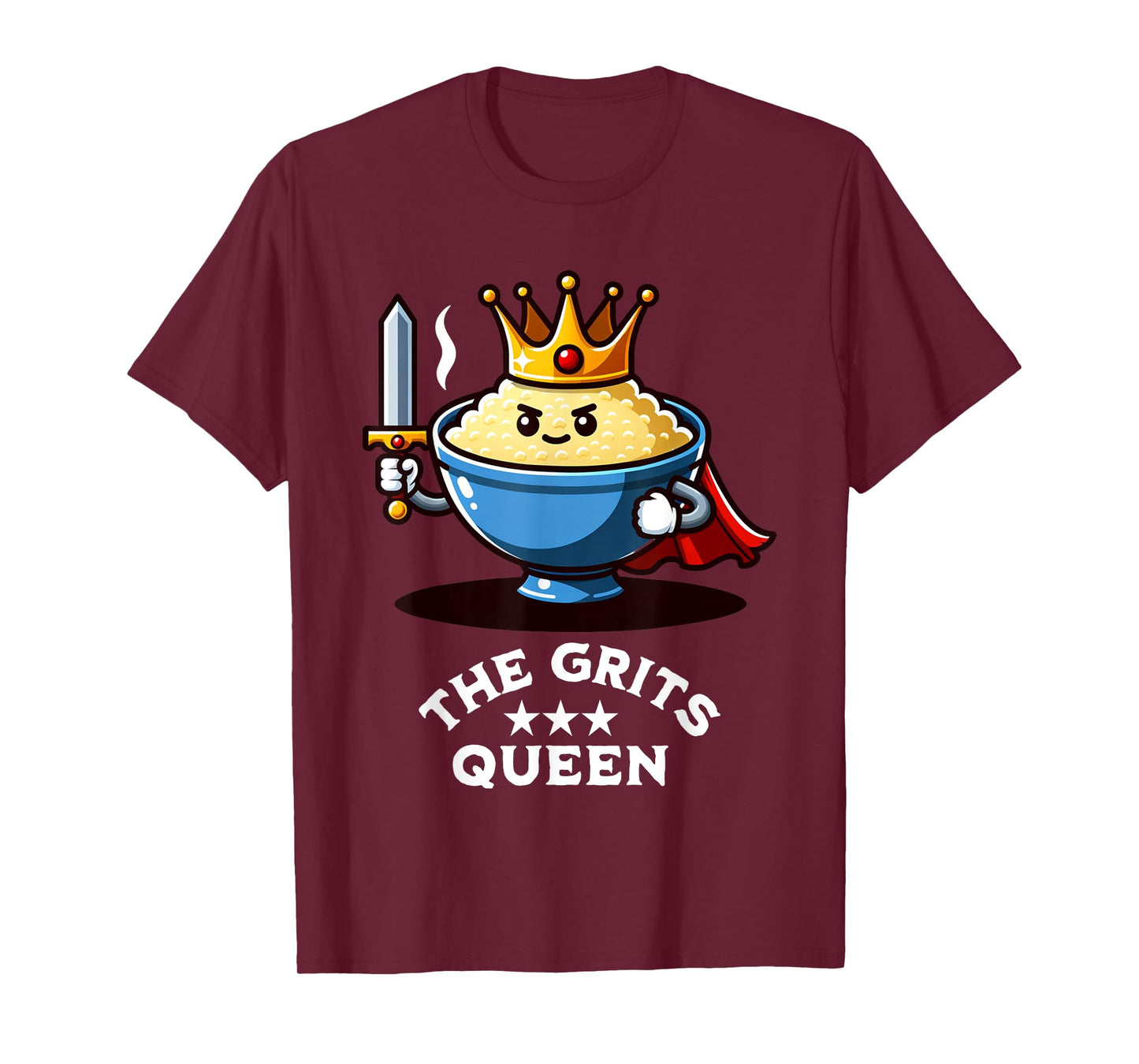 Grits Queen Funny Bowl of Grits Southern Breakfast Meal T-Shirt