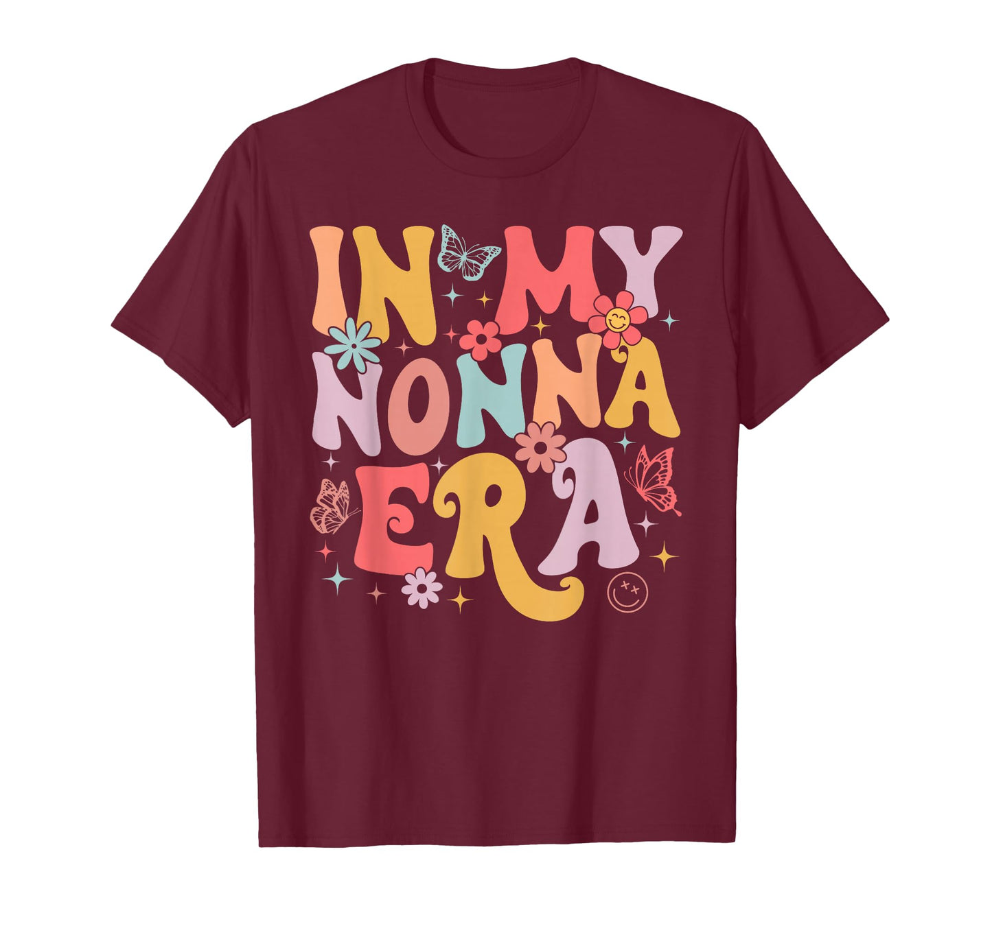 In My Nonna Era Groovy Retro Mothers Day Butterfly Women T-Shirt