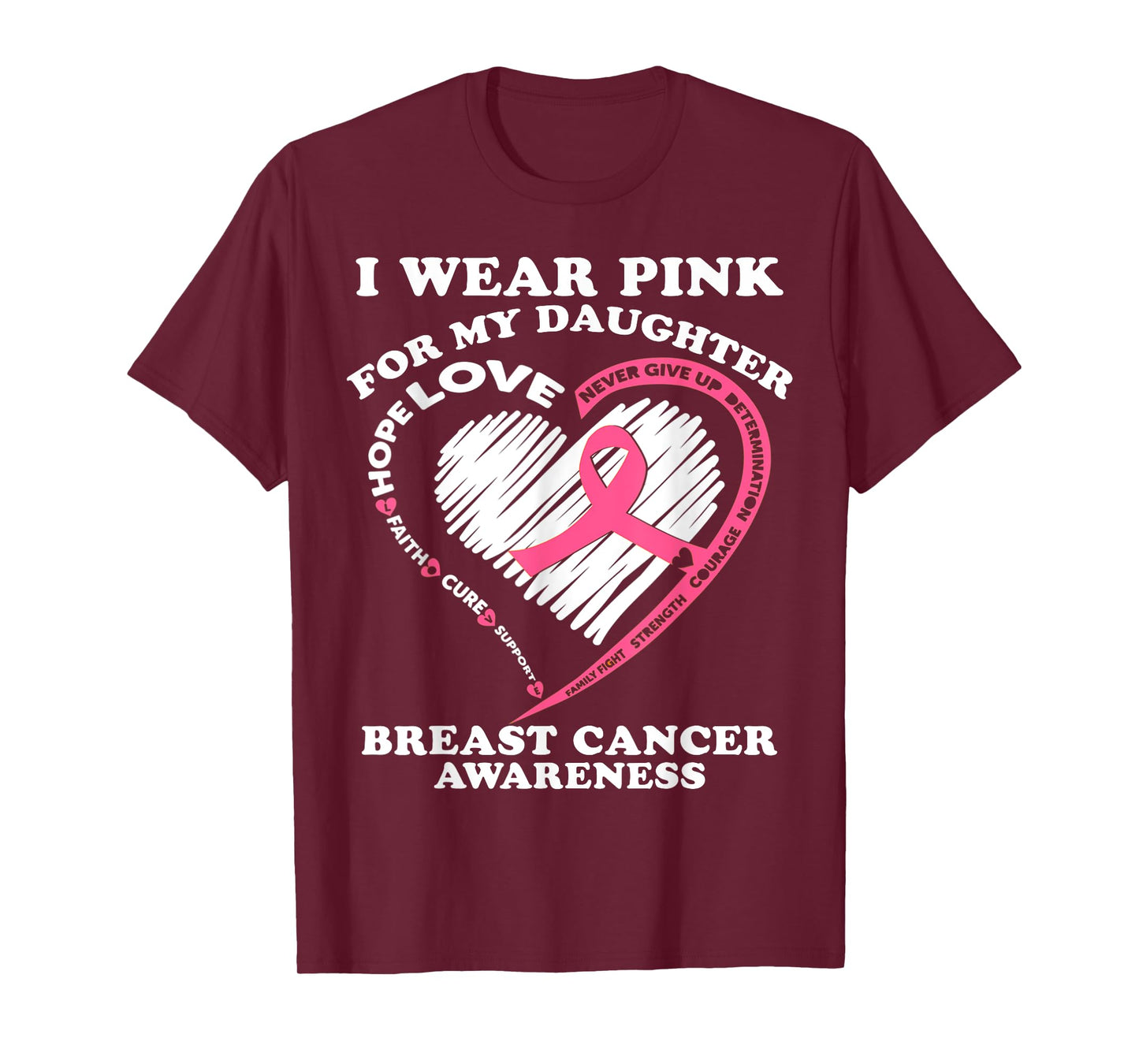 I Wear Pink for My Daughter Breast Cancer Awareness Month T-Shirt