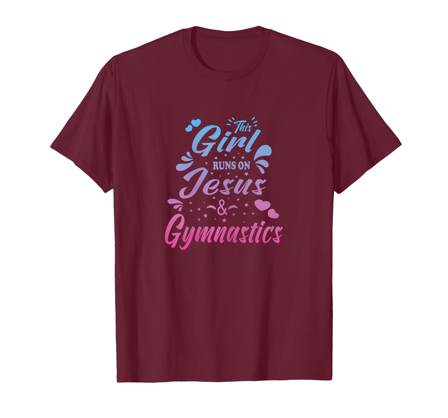 This Girl Runs On Jesus And Gymnastics Gymnastics Christians T-Shirt