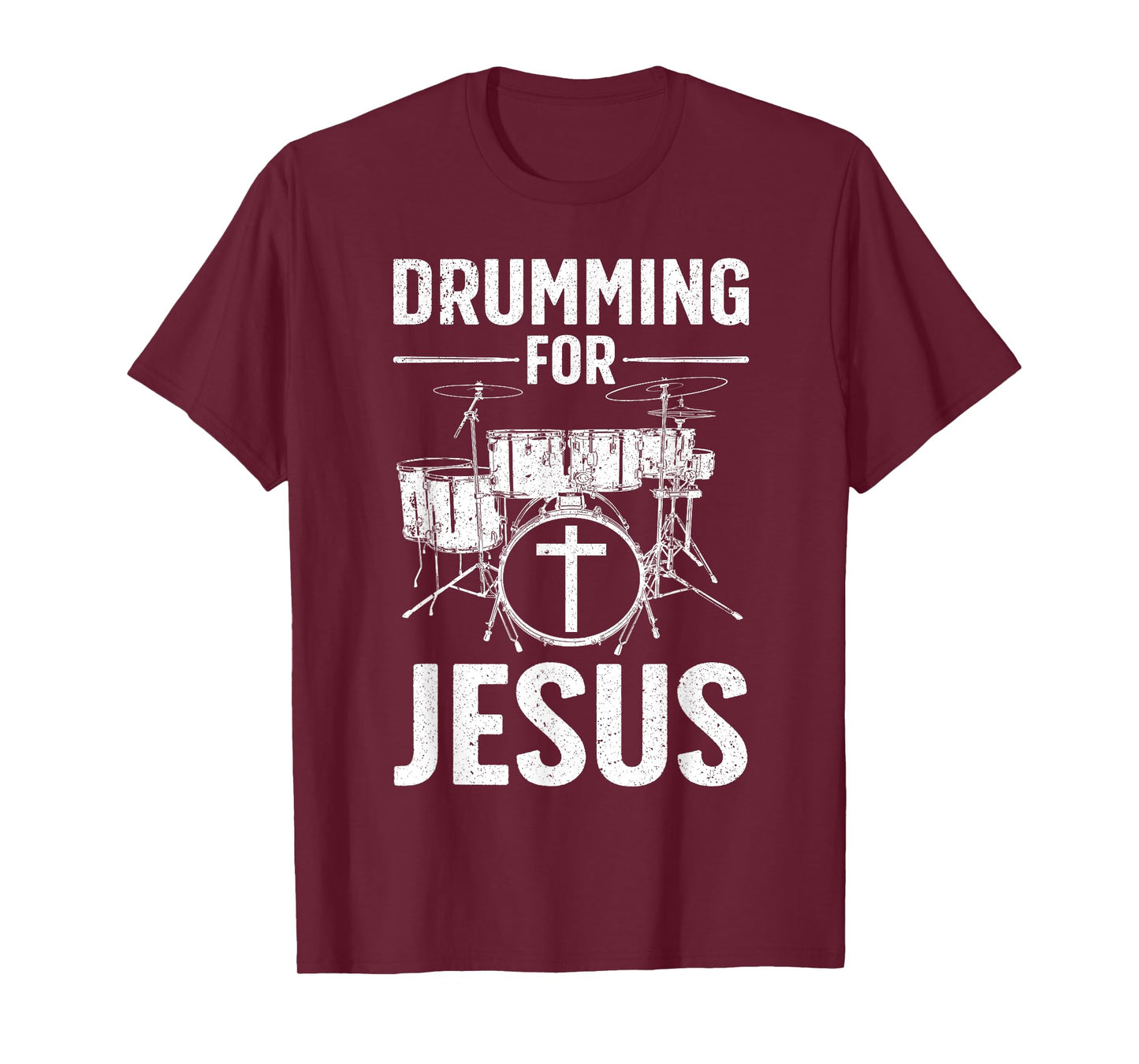 Best Drumming Art For Men Women Drummer Drum Drumming Jesus T-Shirt