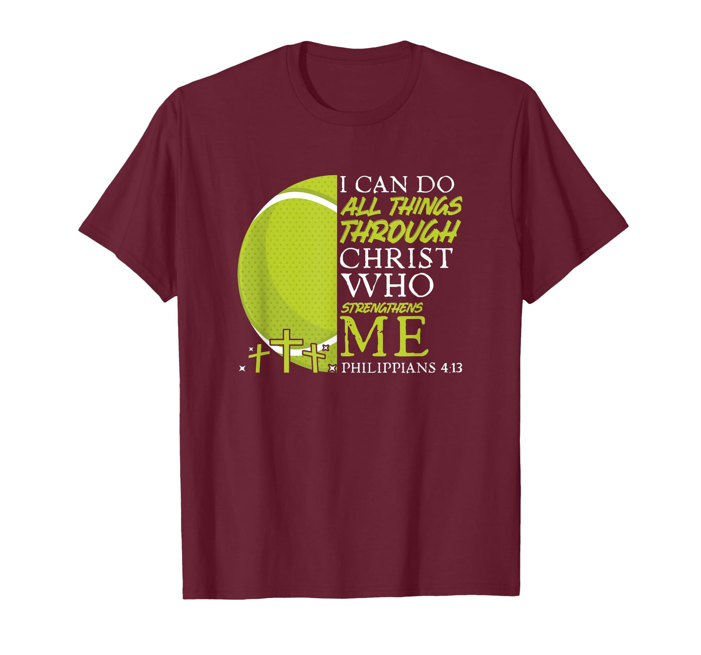 Can Do All Things Tennis Player Christian Bible Verse T-Shirt