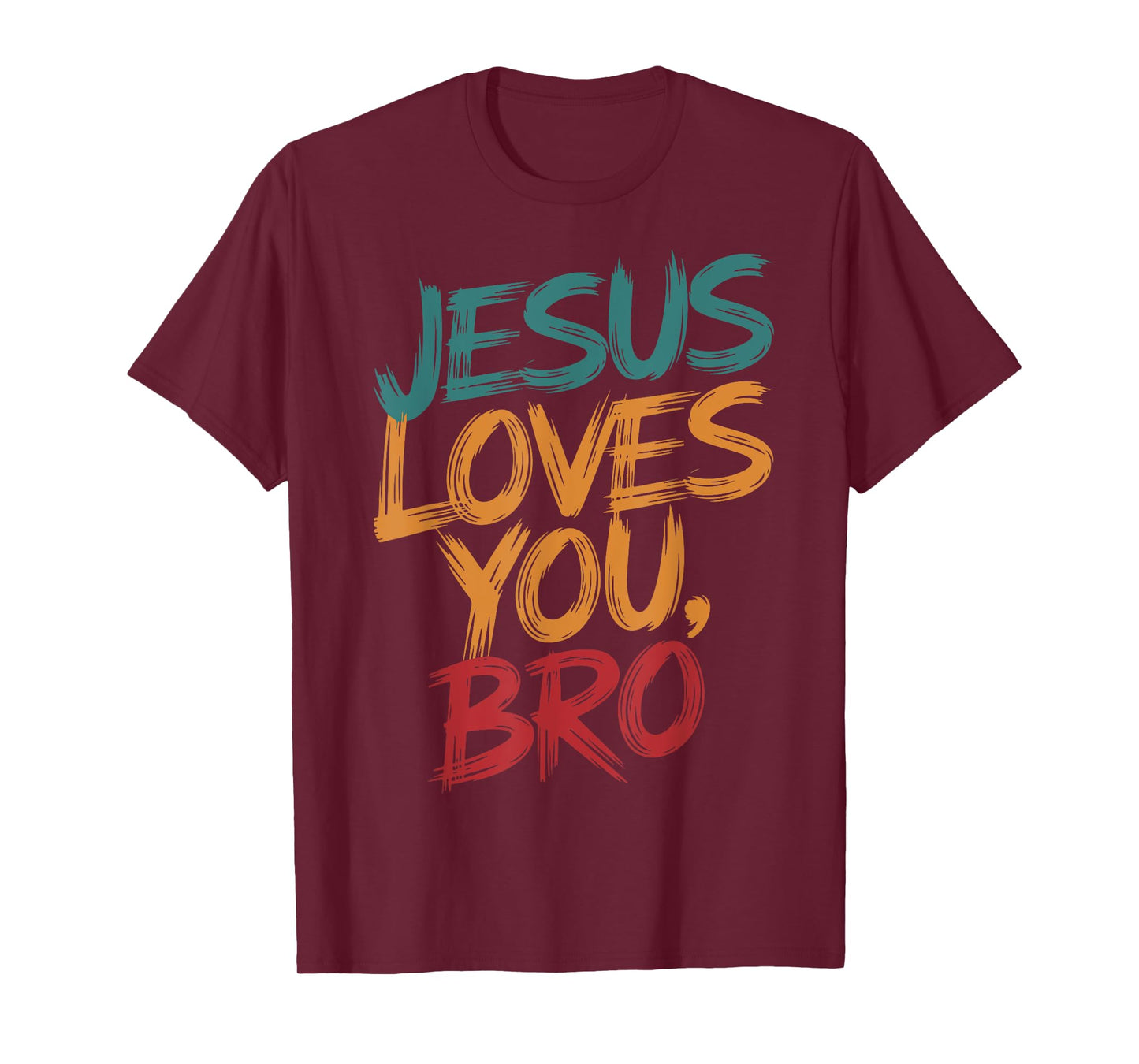 Kids Jesus Loves You Bro Funny Christian Men Youth Boy Faith T-Shirt