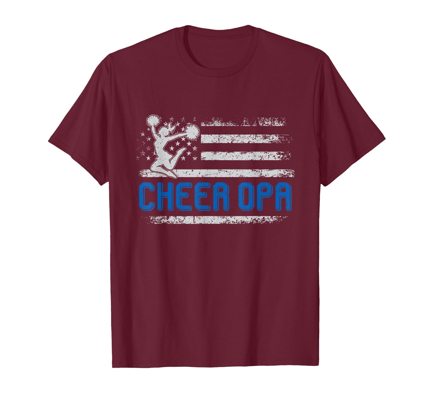 Cheer Opa American Flag Gifts For Father's Day Cheerleader T-Shirt