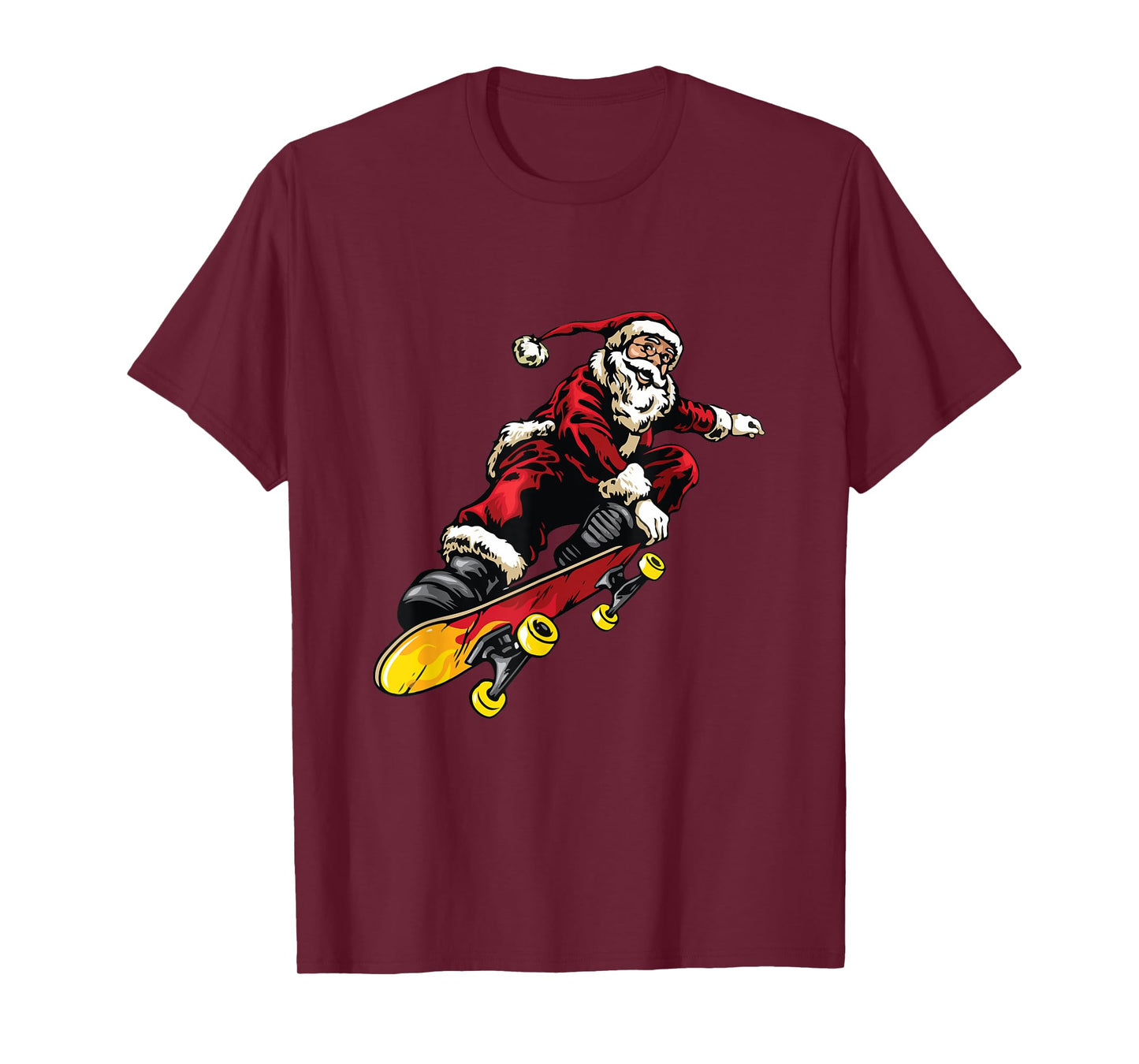Santa Claus On Skateboard Funny Christmas Xmas T-Shirt