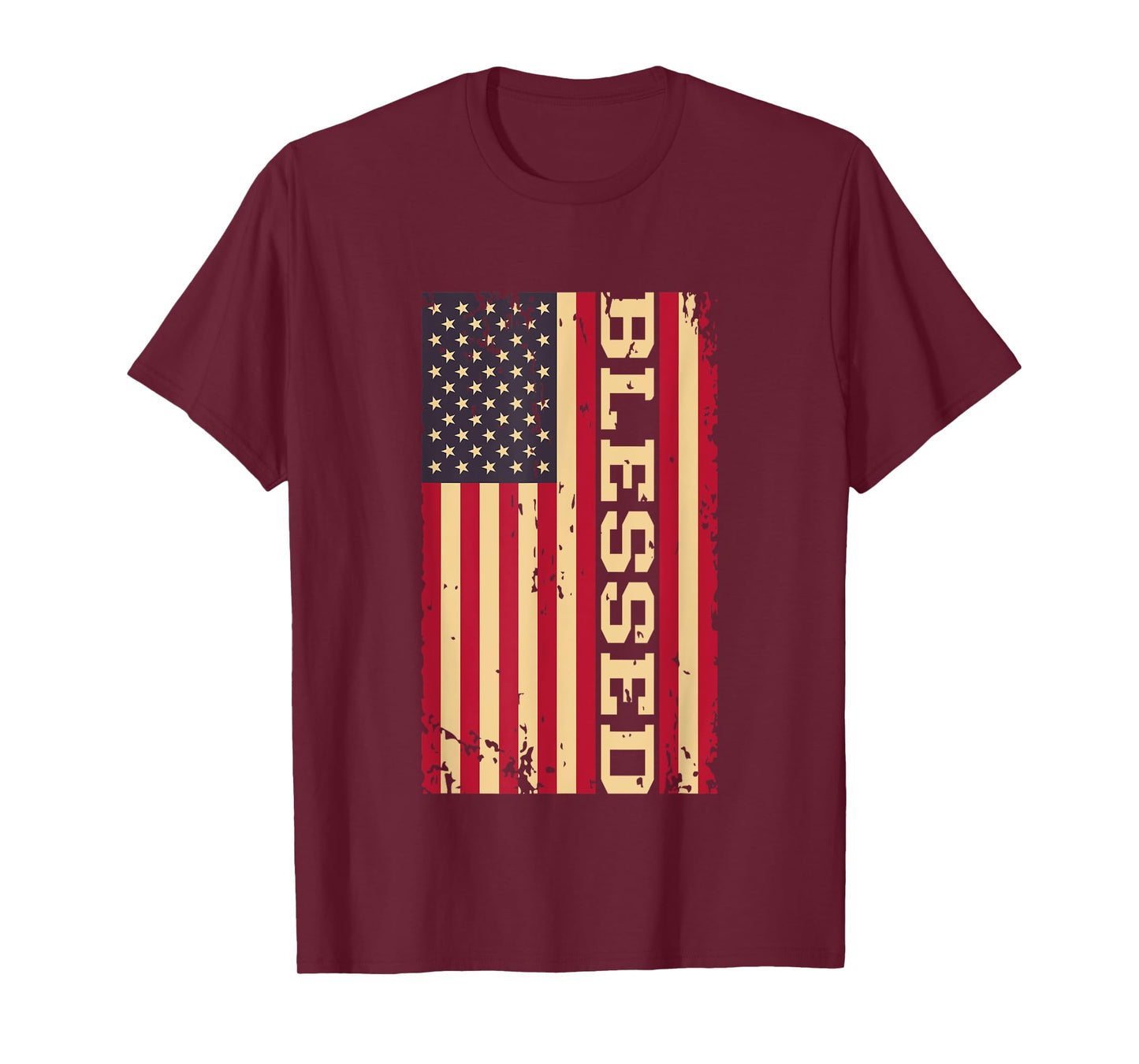 Blessed Christian Religious USA American Flag T-Shirt